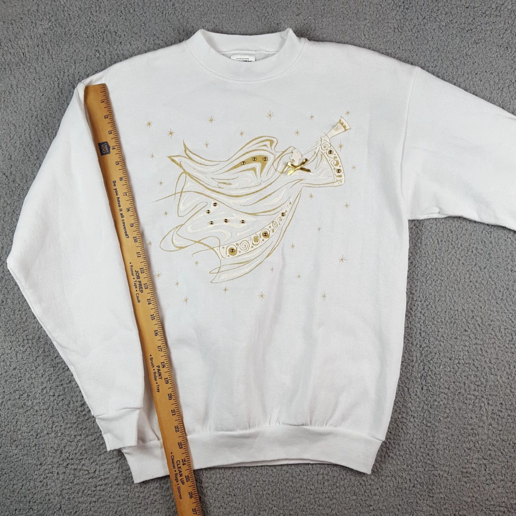 Tultex Vintage 90s Christmas Angel Tultex Sweatshirt Women M Crewneck Pullover White Size M / US 6-8 / IT 42-44 - 8 Thumbnail