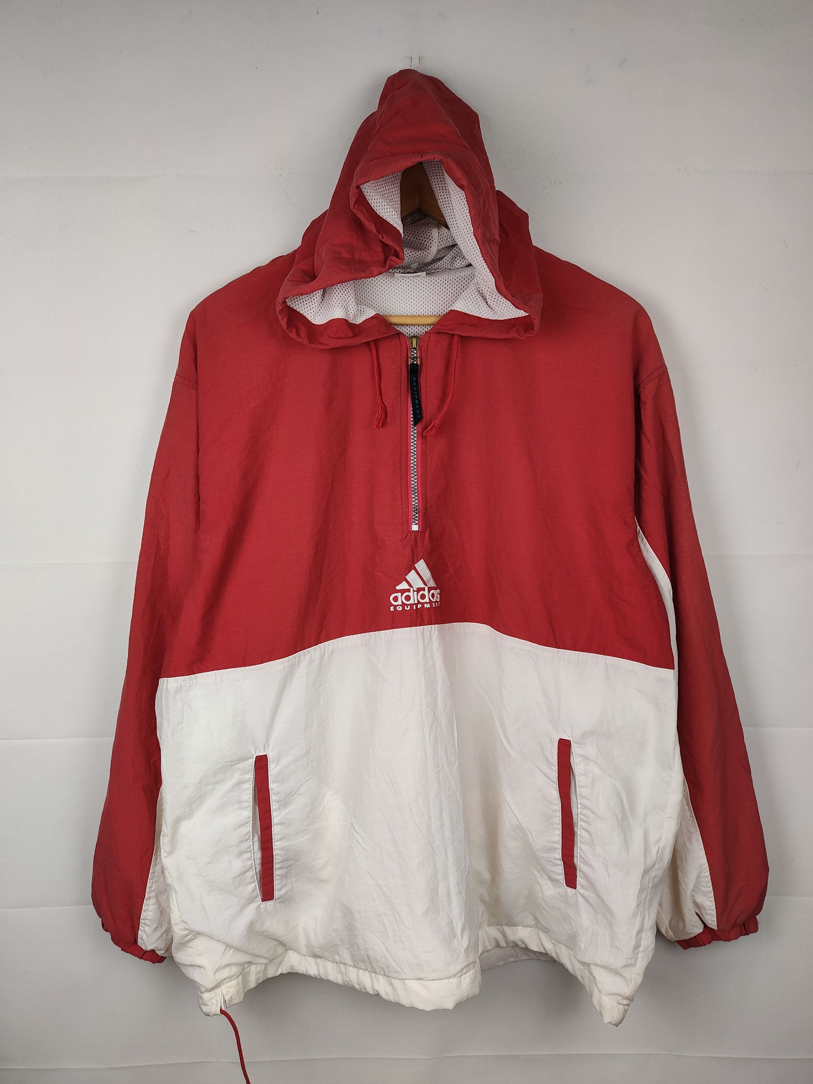 Vintage Vintage Adidas Equipment Halfzip Hoodie Jacket Size US L / EU 52-54 / 3 - 2 Thumbnail