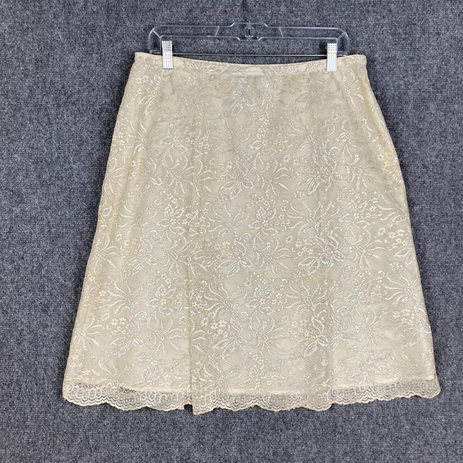 Other Josephine Chaus Skirt Women's Size 12 Floral Cream Color Size 34" / US 12 / IT 48 - 1 Thumbnail