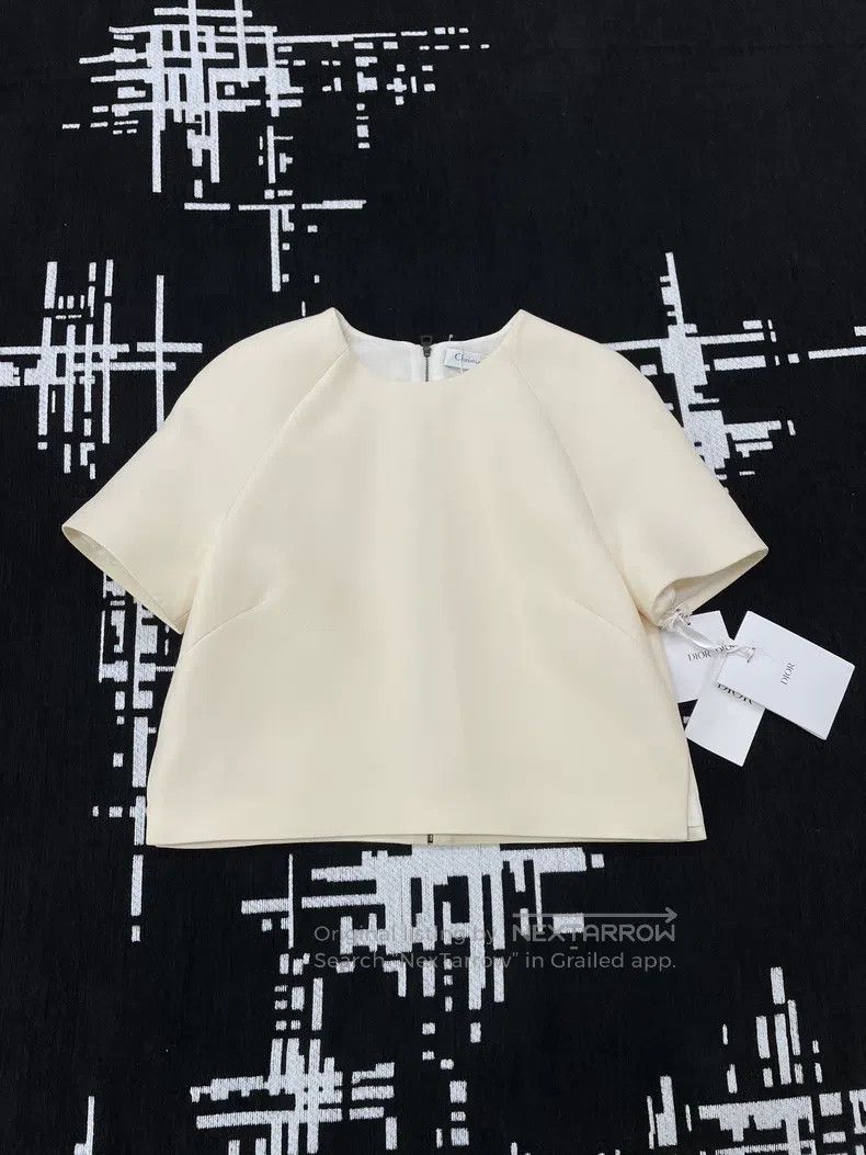 Dior Dior Off-white short sleeves Size XXS / US 00 / IT 34 - 1 Thumbnail