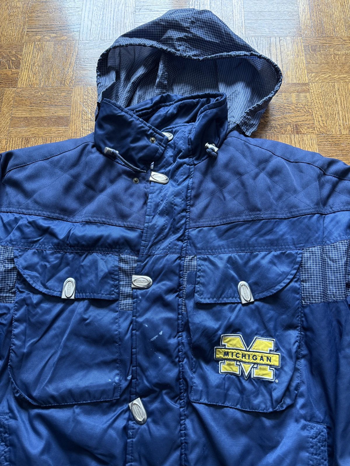 Logo Athletic Vintage 90s University of Michigan Logo Athletic Puffer Coat Size US XL / EU 56 / 4 - 4 Thumbnail