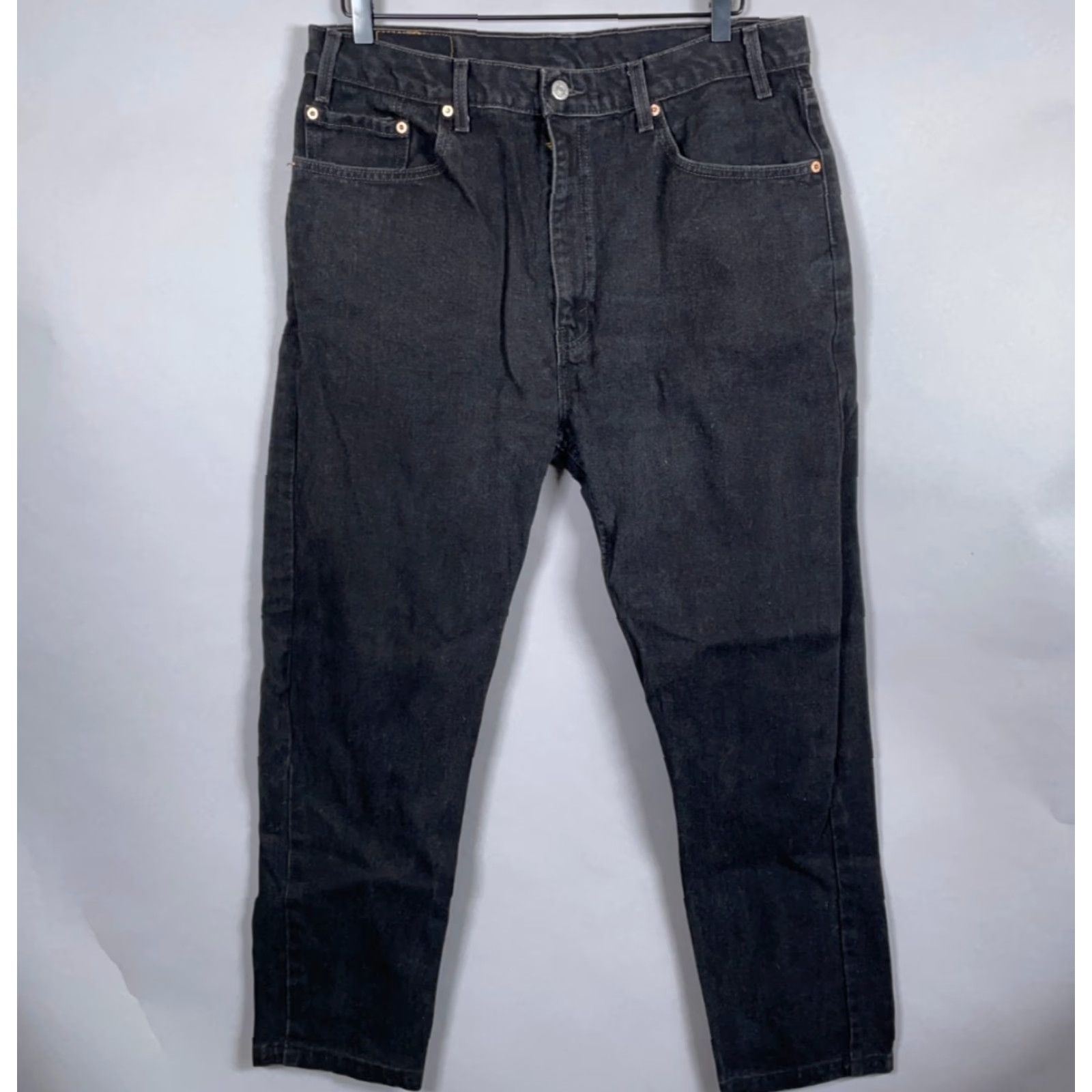 Levi's Vintage Levi's 505 Jeans Men Regular Fit Straight Leg Denim Black 35x28 90s Grunge Retro Size US 35 - 2 Thumbnail