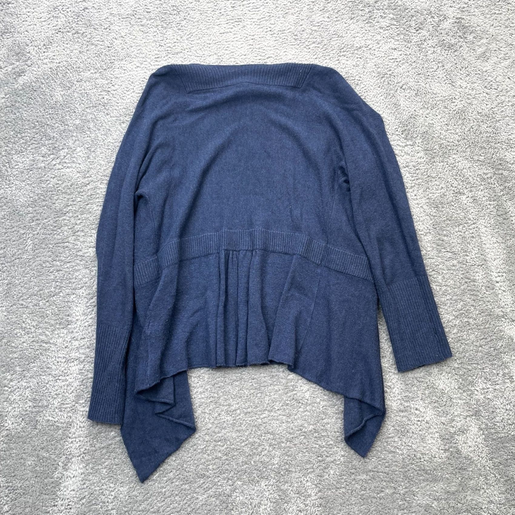 Eileen Fisher Eileen Fisher Womens XS Blue Merino Rib Cardigan Sweater Open Front Size XS / US 0-2 / IT 36-38 - 2 Thumbnail