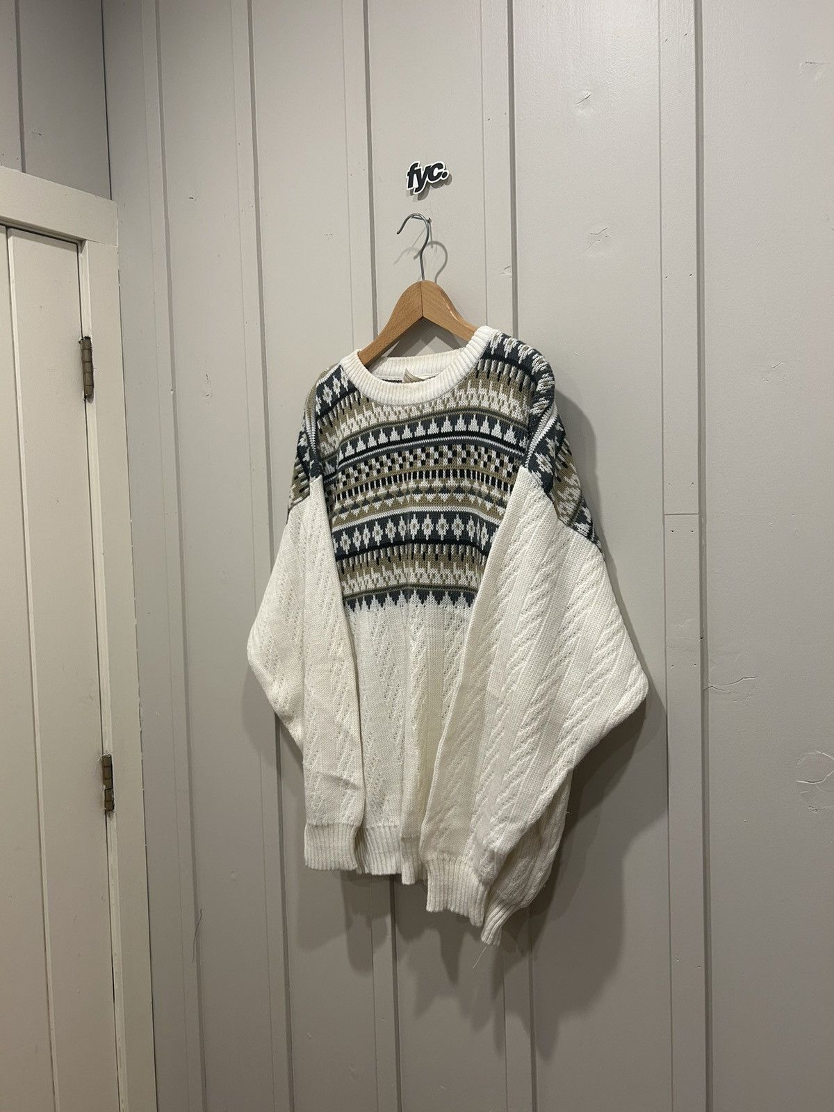 Vintage Vintage 90s Coogi Style Fine Line 3D Knit Sweater Size US L / EU 52-54 / 3 - 2 Thumbnail