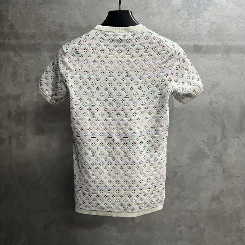 Louis Vuitton Louis Vuitton White Logo Jacquard Full Print Round Neck Sh Size M / US 6-8 / IT 42-44 - 5 Thumbnail