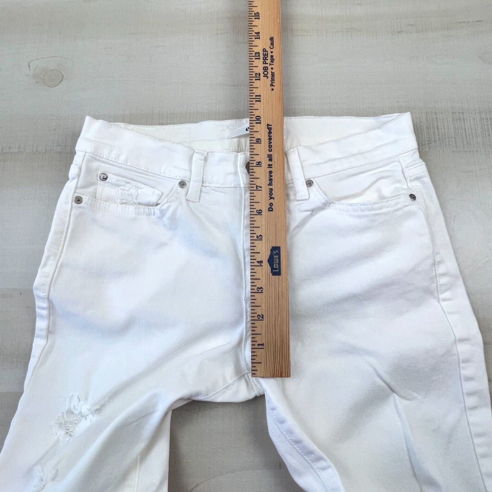Vintage Else Womens White Distressed Jeans Size 26" / US 2 / IT 38 - 7 Thumbnail