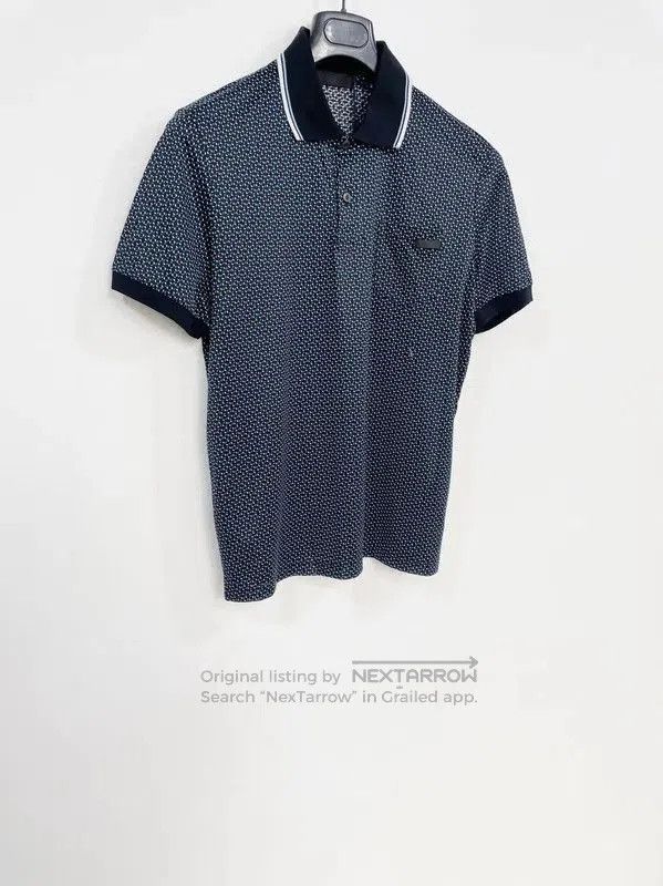 Other Prada Men's Navy Cotton Checkered Polo Shirt. Size US S / EU 44-46 / 1 - 3 Thumbnail
