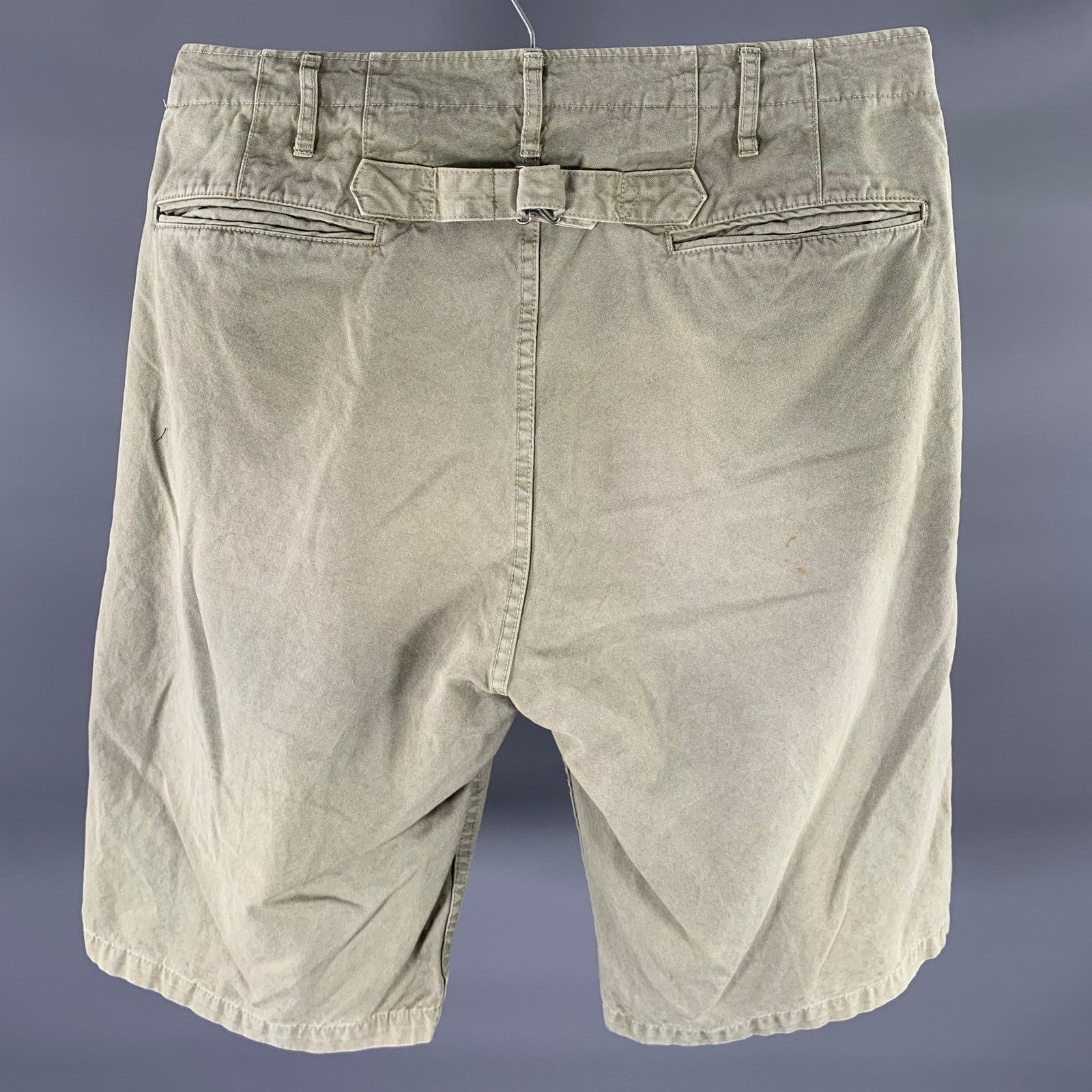Visvim VISVIM Size L Green Distressed Cotton Button Fly Shorts Size US 36 / EU 52 - 2 Thumbnail