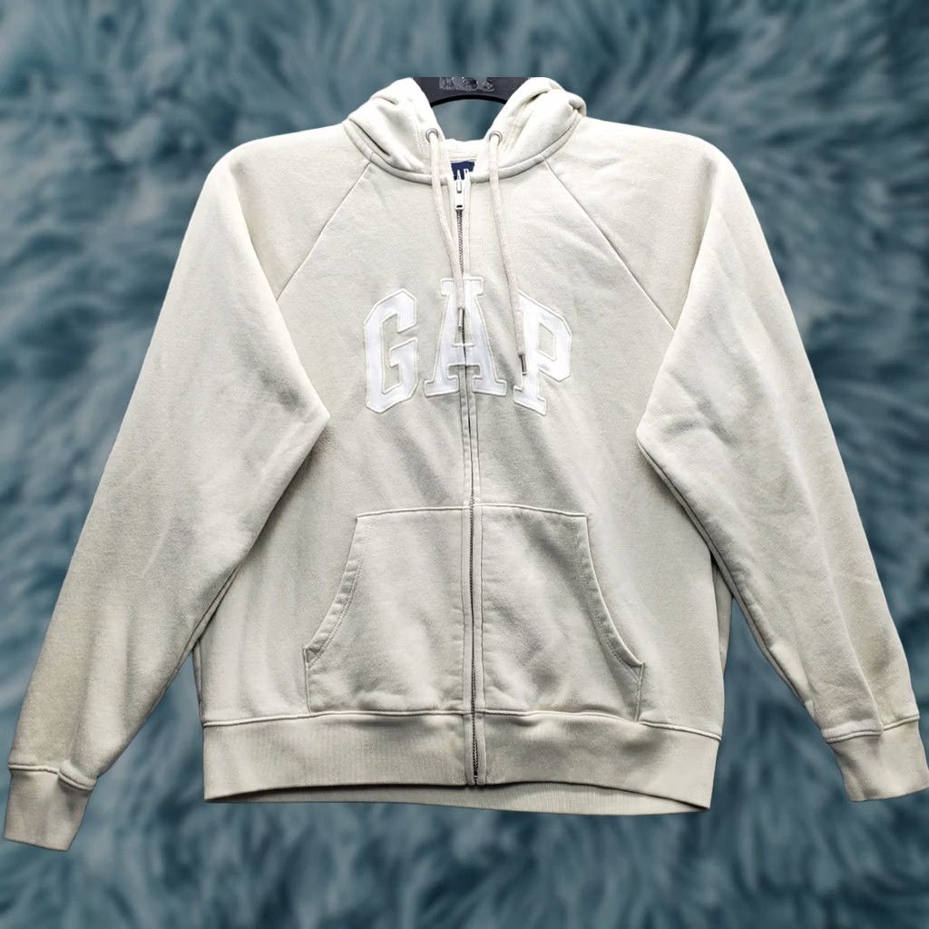 Gap Gap Hoodie Women S Tan Embroidered Logo Full Zip Lined Pockets Activewear Casual Raglan Sleeves Size S / US 4 / IT 40 - 1 Thumbnail
