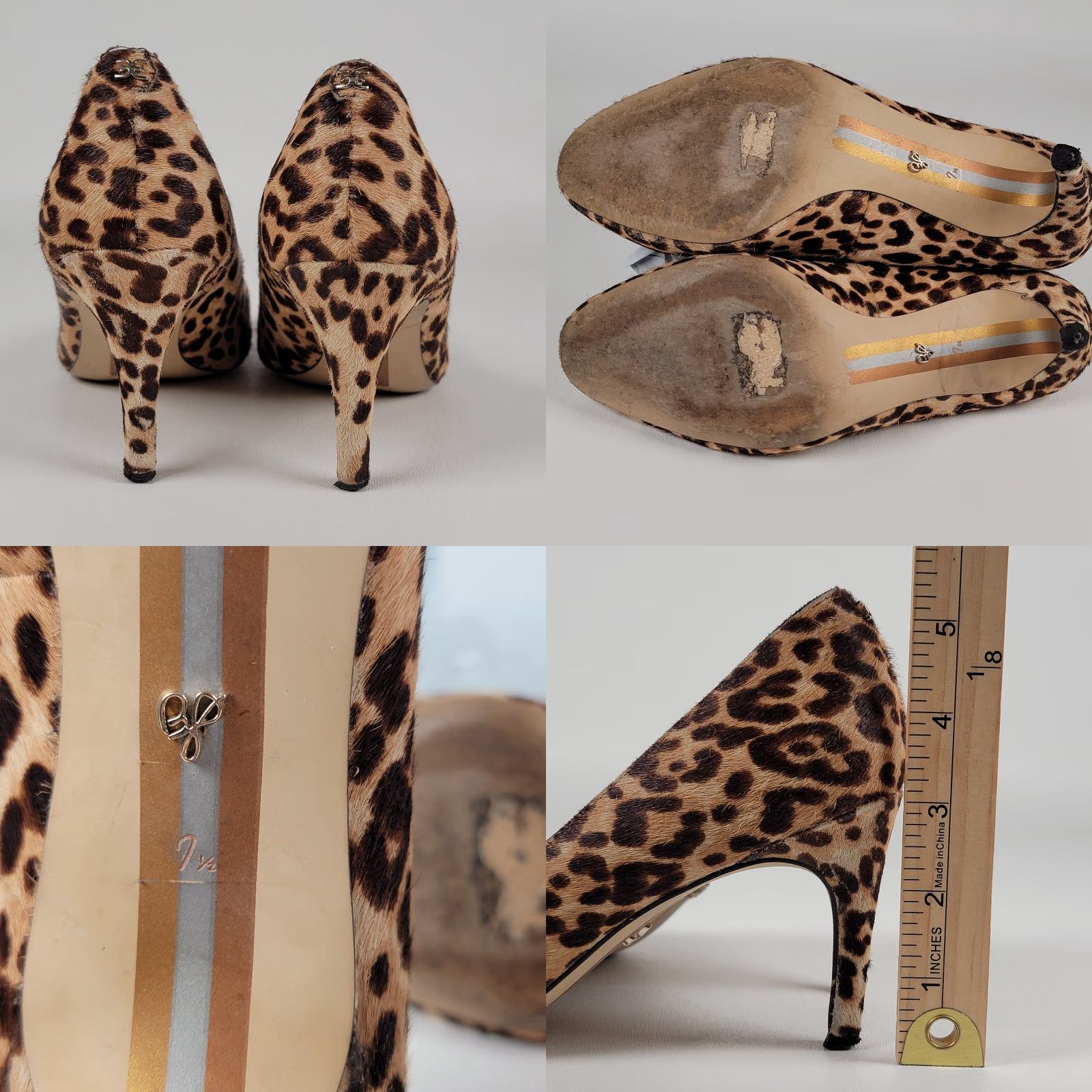 Sam Edelman Sam Edelman Stillson Leopard Leather Pumps Women's Pump 7.5 Animal Print Multicolor Leopard Stiletto Heel Size US 8 / IT 38 - 8 Thumbnail