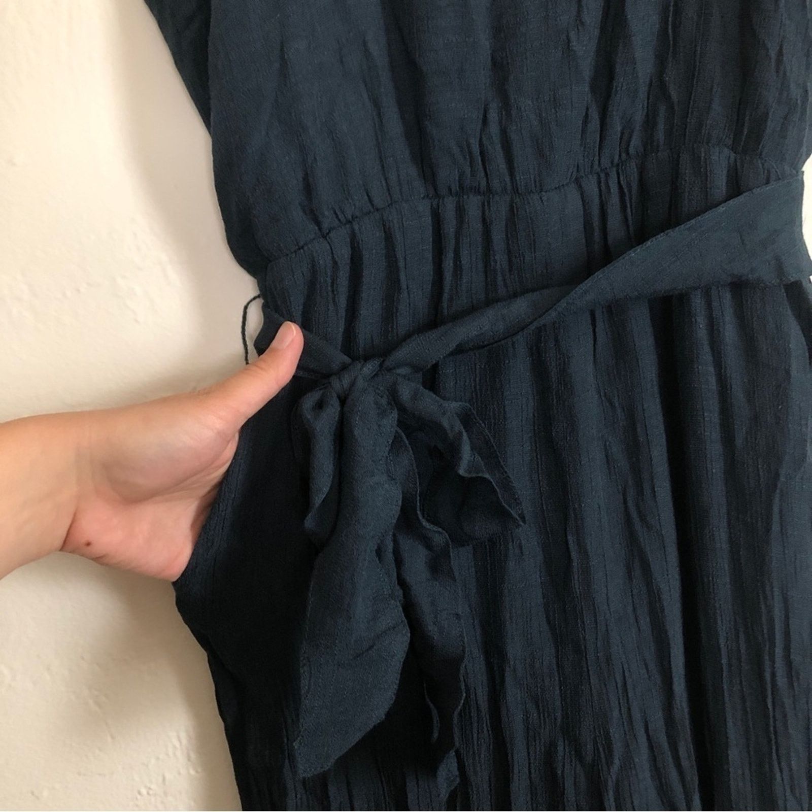 Other Flawless Navy Blue Wide Leg Spaghetti Strap Romper Jumpsuit Size 30" / US 8 / IT 44 - 5 Thumbnail
