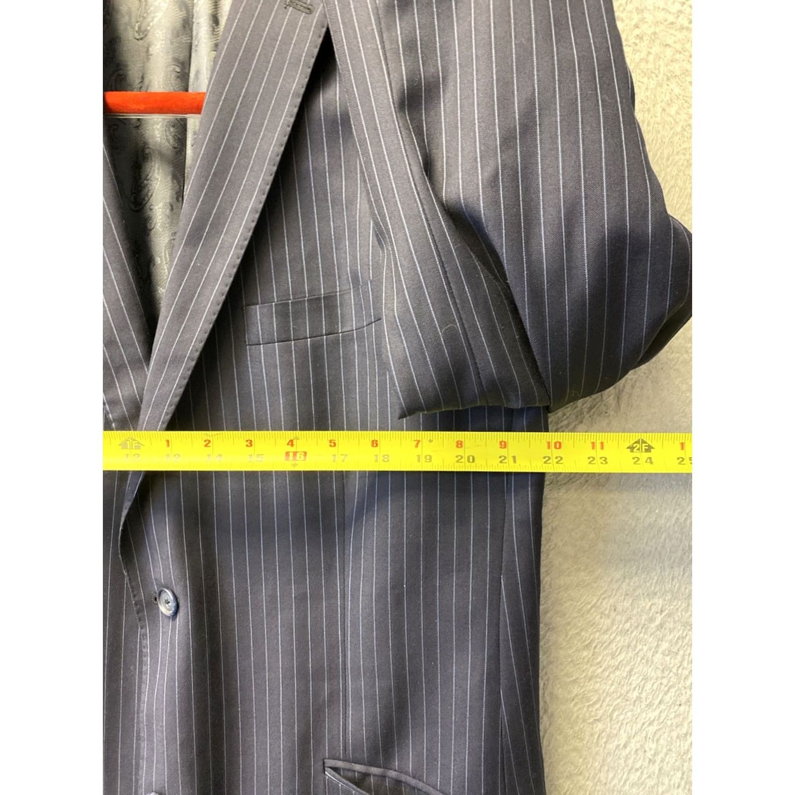 Neiman Marcus Neiman Marcus Sport Coat Blazer 42L Men’s Blue Striped Wool /0745 Size 42R - 4 Thumbnail