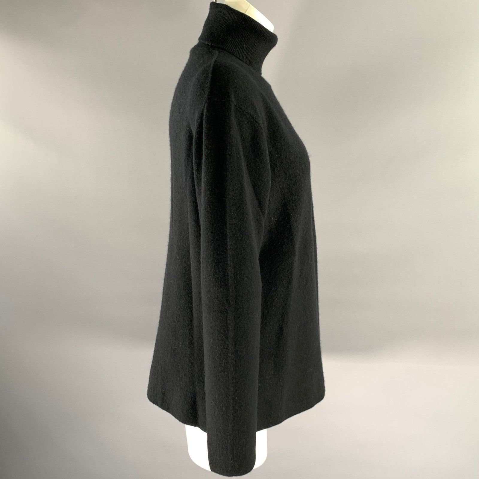 Neiman Marcus NEIMAN MARCUS Size XL Black Cashmere Turtleneck Sweater Size XL / US 12-14 / IT 48-50 - 3 Thumbnail