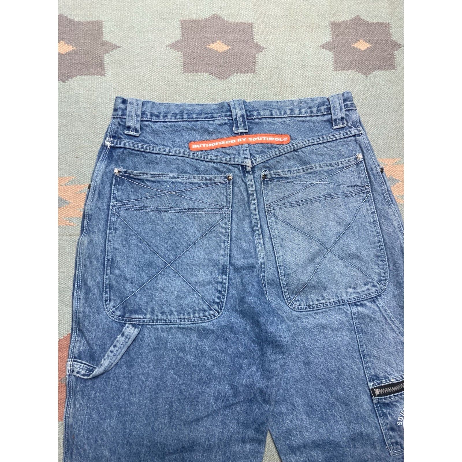 Southpole VINTAGE Southpole Jeans Baggy Hip Hop 35x32 Men Blue 90s JNCO Style Carpenter Skater Inseam 32 Mens Size US 35 - 4 Thumbnail