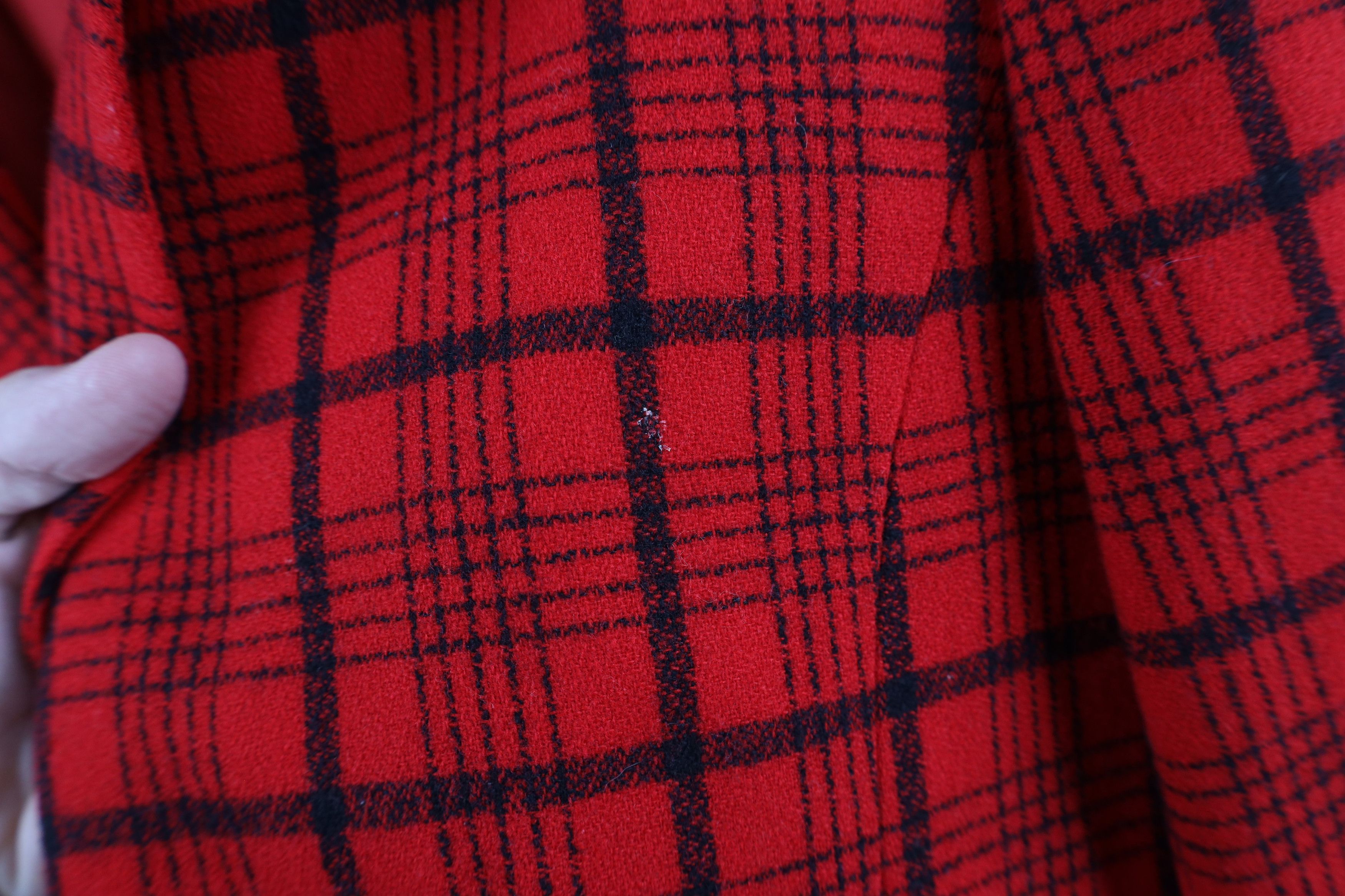 Pendleton × Vintage Vintage 90s Pendleton Wool Blazer Jacket Red Plaid USA Size XXL / US 16-18 / IT 52-54 - 6 Thumbnail