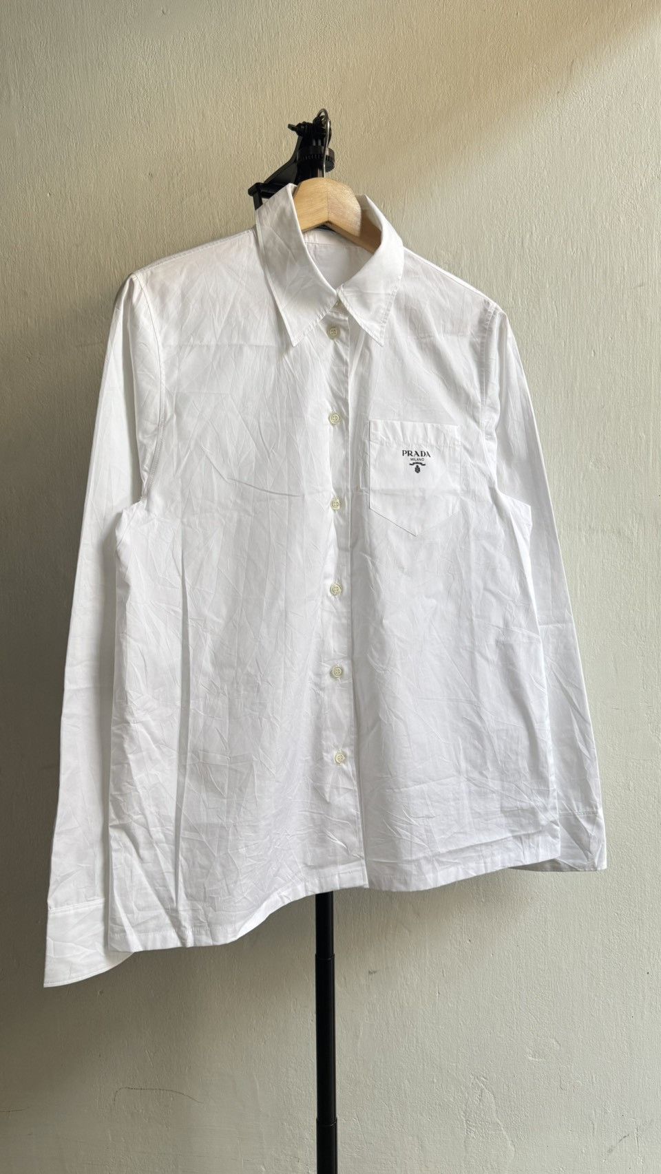 Prada Prada 2021 Logo print Poplin Shirt by Raf Simon Size US M / EU 48-50 / 2 - 1 Thumbnail