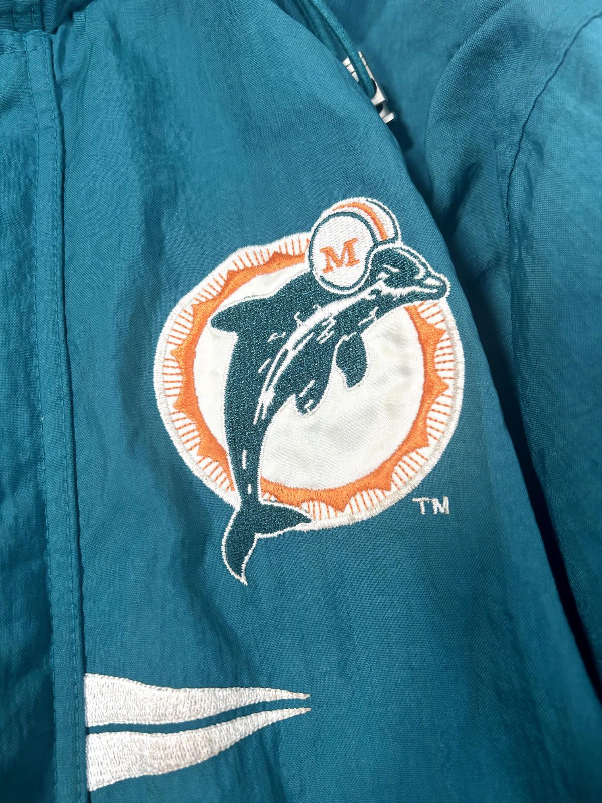 NFL Vintage 90s Miami Dolphins NFL Insulated Full Zip Jacket Size US L / EU 52-54 / 3 - 6 Thumbnail