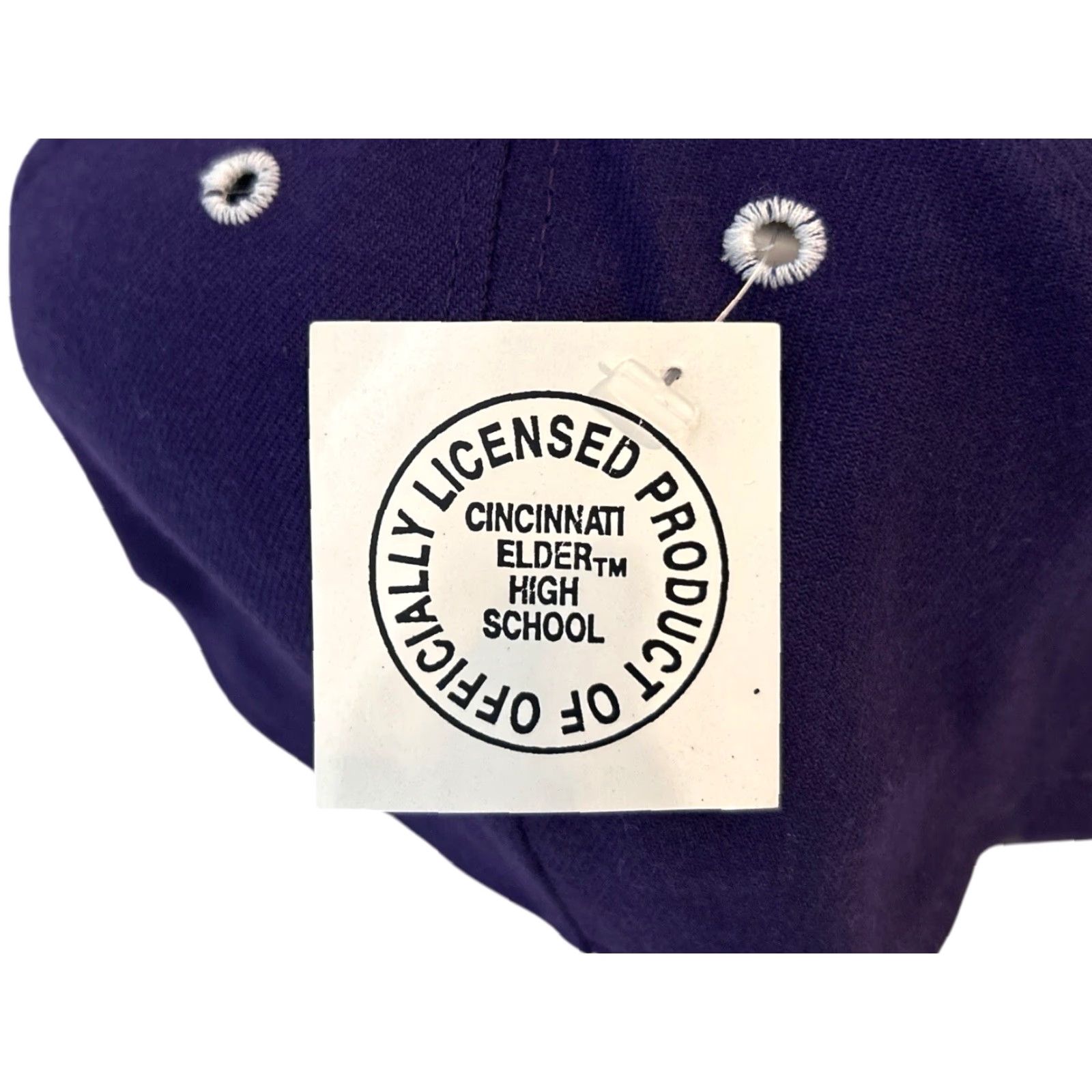 New Era vintage New Era fitted hat 7 1/2 purple USA made NWT deadstock wool blend embroidered logos white button eyelets Mens Cap Size ONE SIZE - 2 Thumbnail