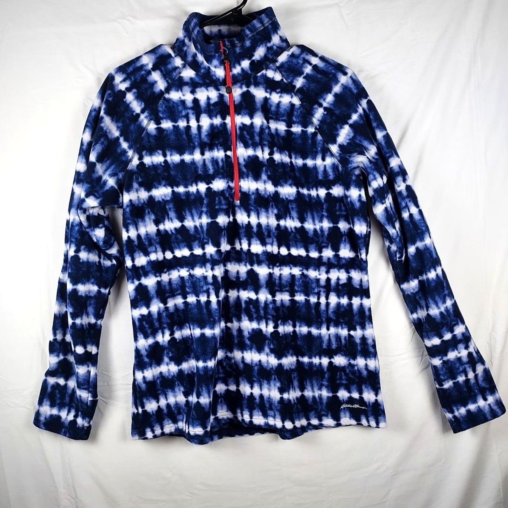 Eddie Bauer Eddie Bauer Womens Sweatshirt Tie Dye Fleece Pullover 1/4 Zip Blue White Small Regular Mens Women Girls None Size S / US 4 / IT 40 - 2 Thumbnail