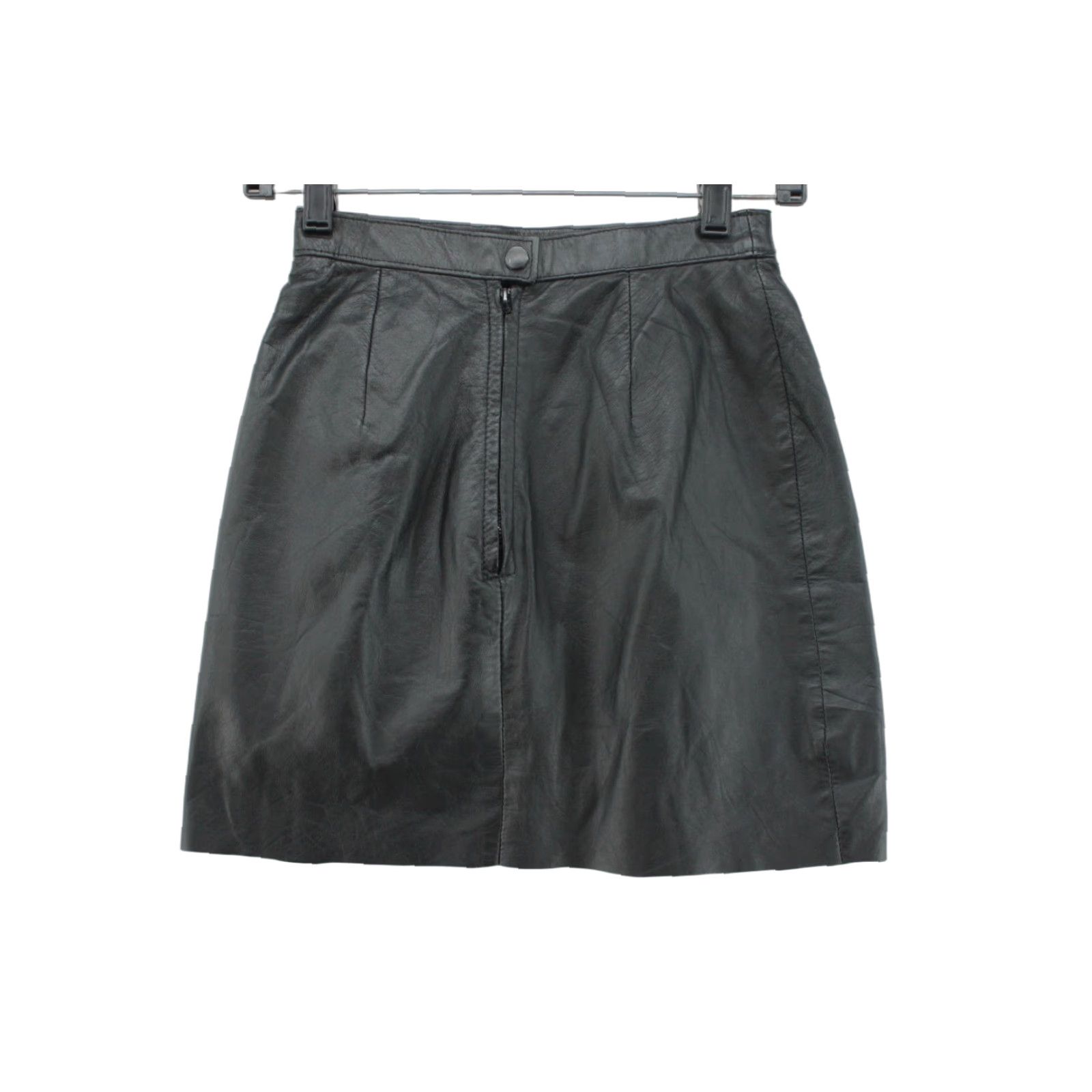 Vintage VTG Wilson Leather Mini Skirt Womens 6 Black Y2K A-Line Biker Punk Lined Grunge Skirt Women Short Leather Zipper Lined Vintage 90s Mens? Size 28" / US 6 / IT 42 - 1 Thumbnail