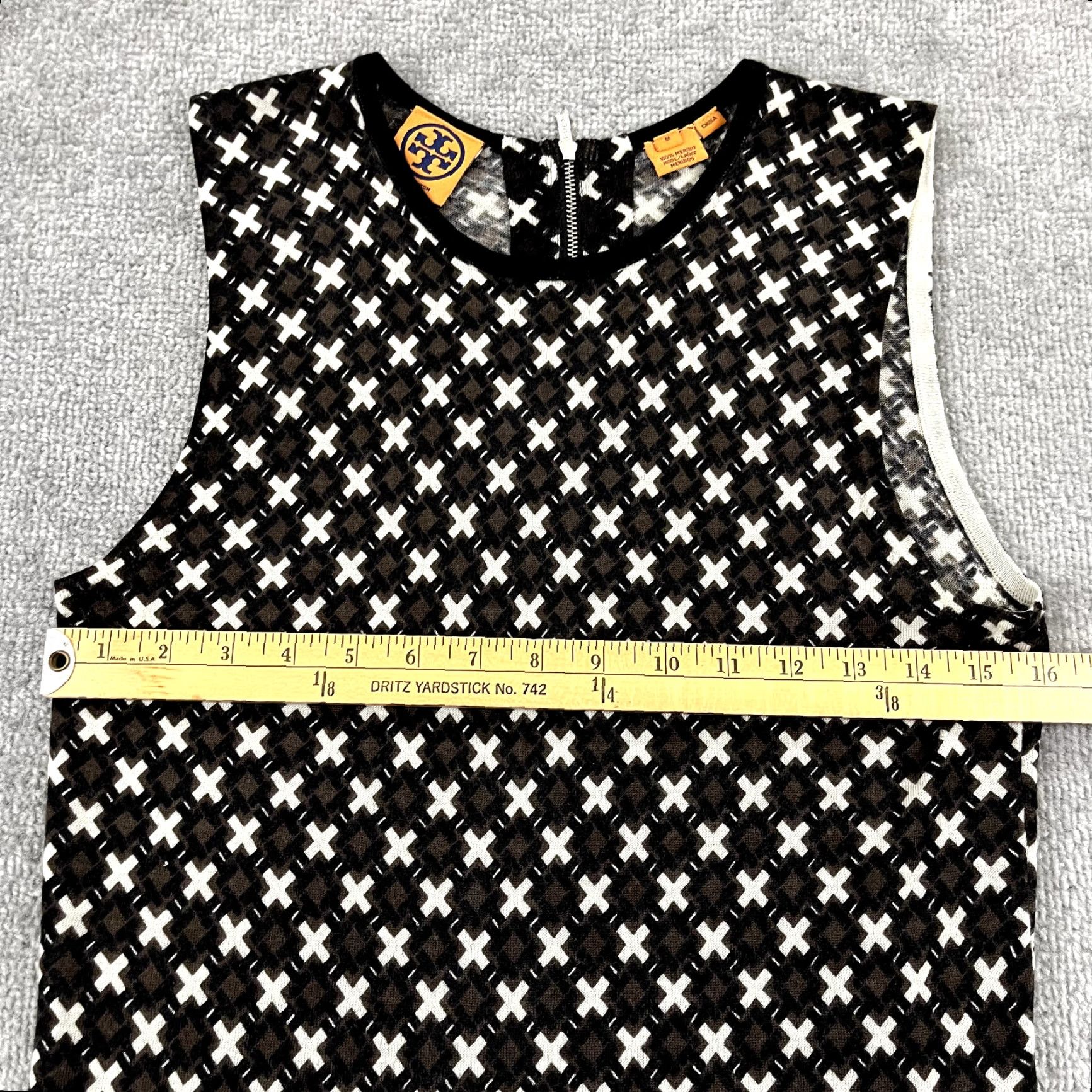 Tory Burch VINTAGE Tory Burch Womens Sleeveless Merino Wool Sweater Top Crew Neck Zip Brown Casual Basic 2010s Size M / US 6-8 / IT 42-44 - 6 Thumbnail