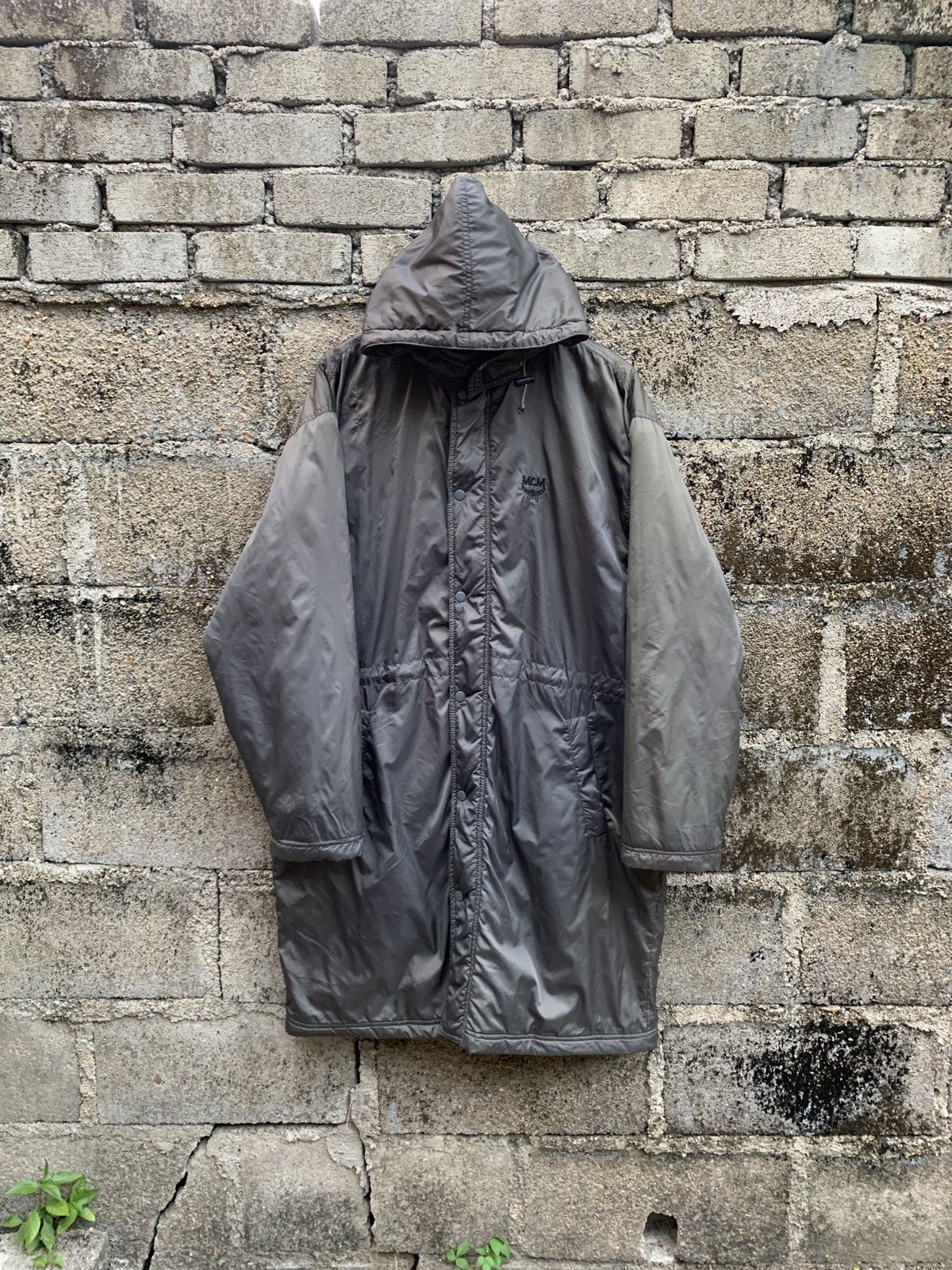 image of MCM Long Hooded Jacket in Green, Men's (Size Large)