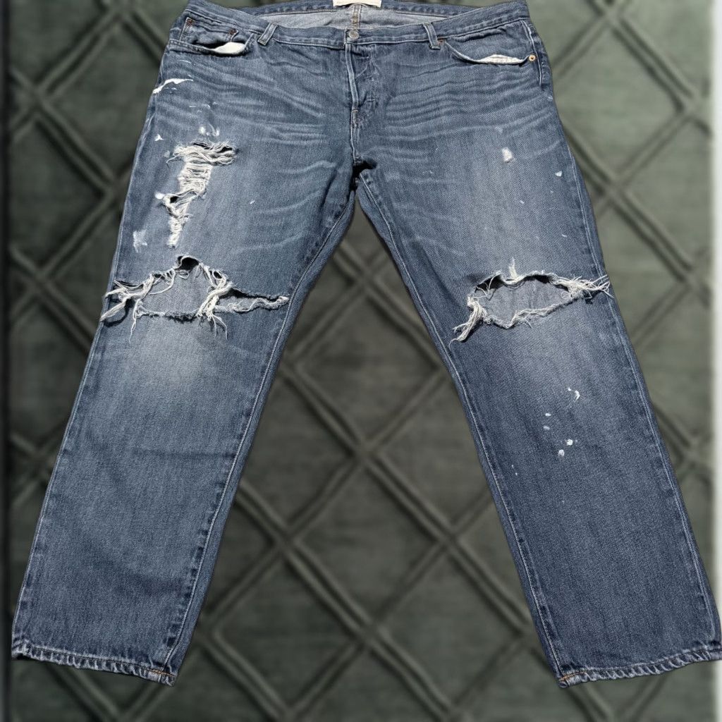 Gap Gap Jeans Womens Blue Denim Distressed Paint Splatter Relaxed Fit - 35 Size 24" / US 00 / IT 34 - 1 Thumbnail