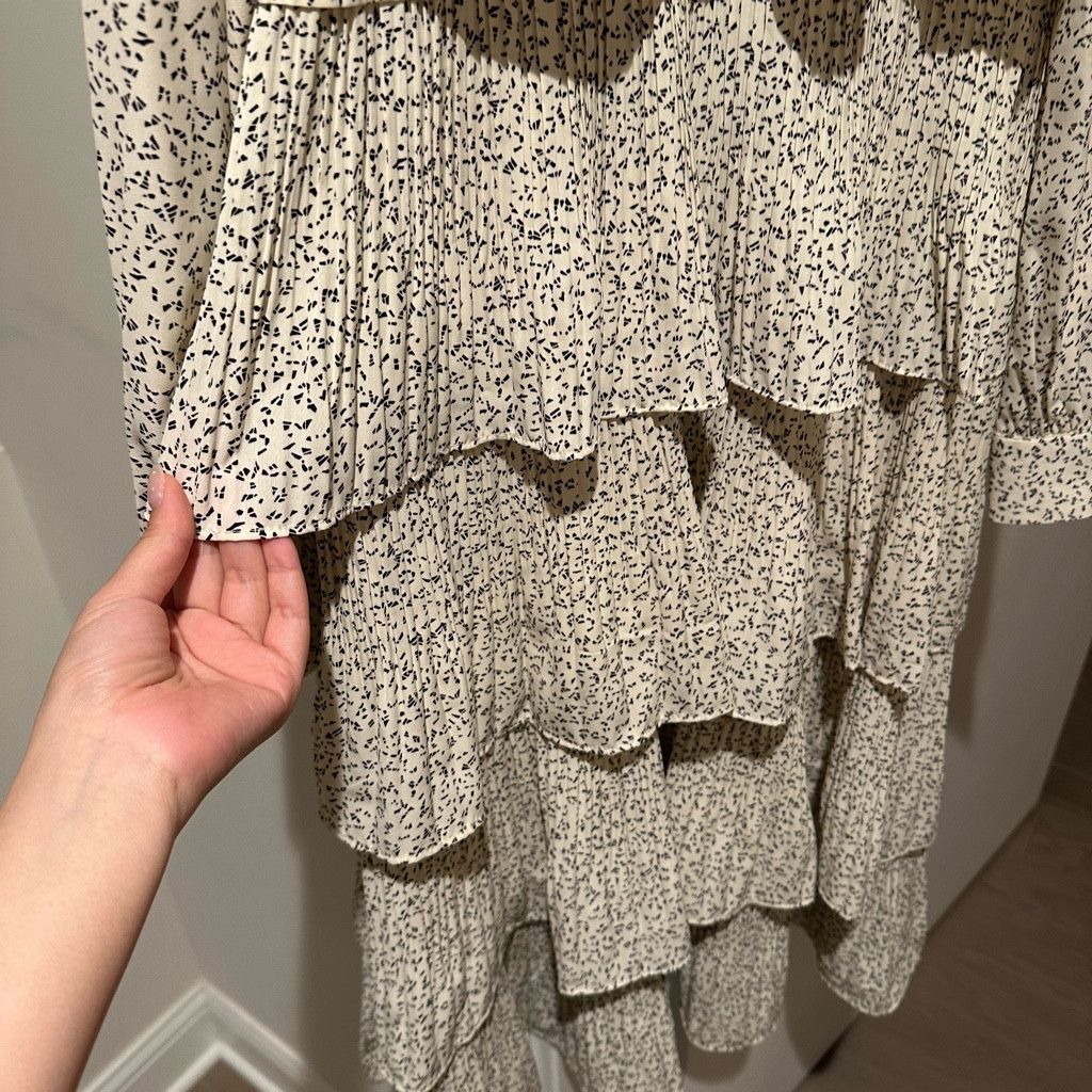 Zara Tiered Ruffle Dots Midi Dress Size L / US 10 / IT 46 - 5 Thumbnail