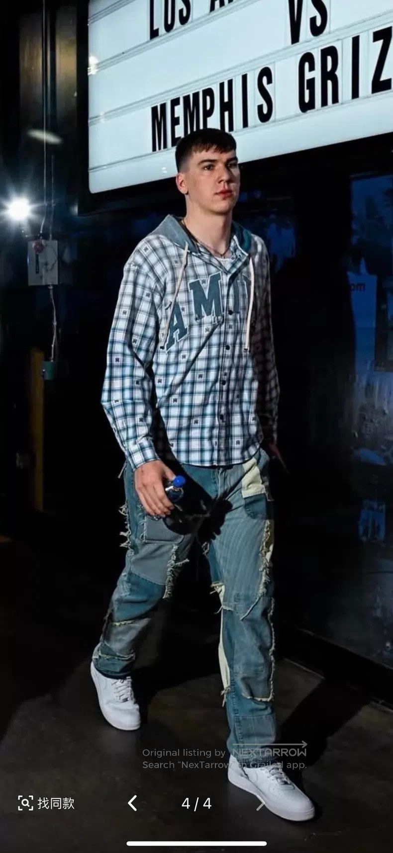 Amiri Amiri Distressed plaid shirt with hood Size US S / EU 44-46 / 1 - 9 Thumbnail