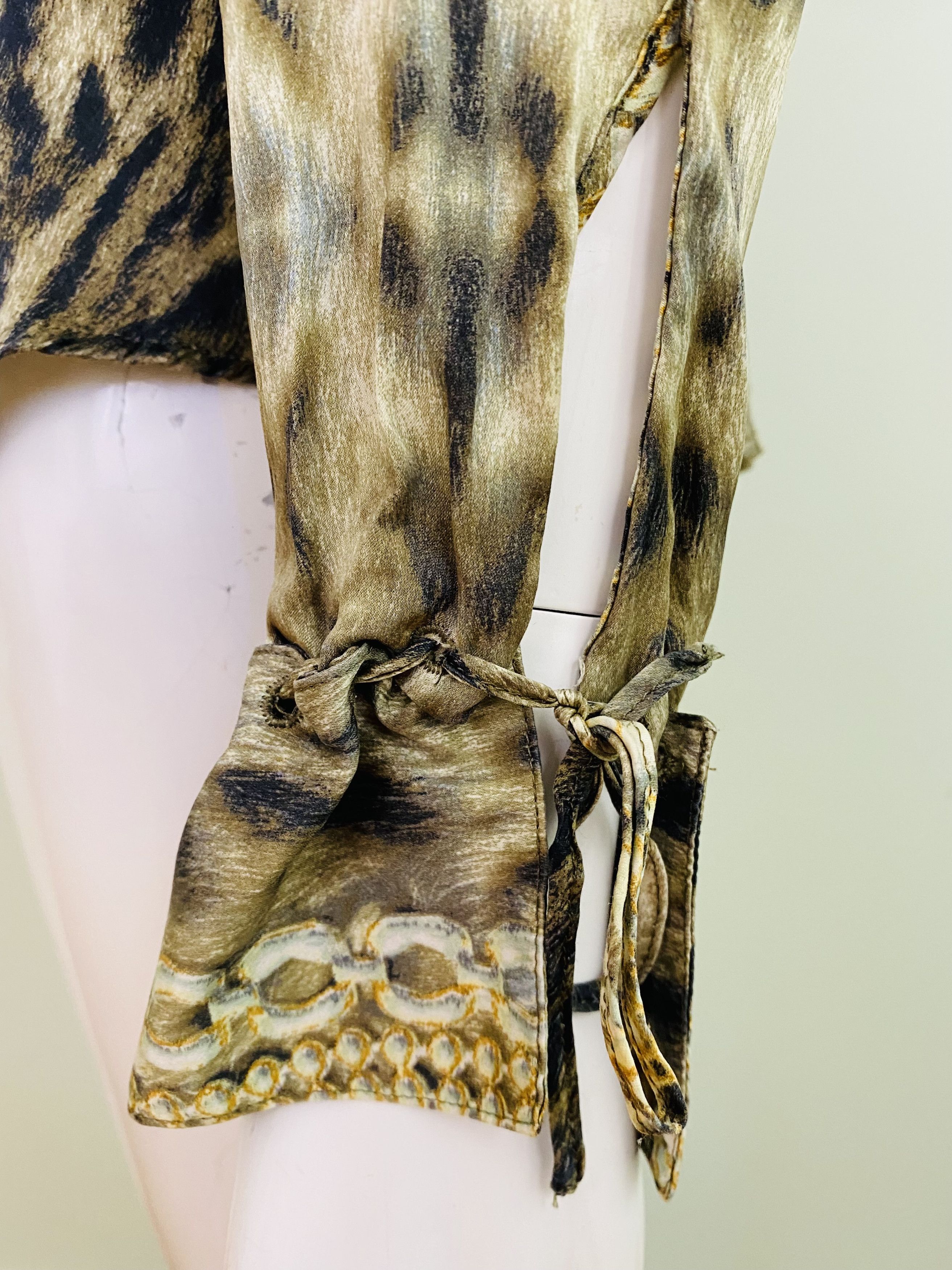 Roberto Cavalli Roberto Cavalli Silk Chain Leopard Lion Corset Top Shirt Size M / US 6-8 / IT 42-44 - 7 Thumbnail