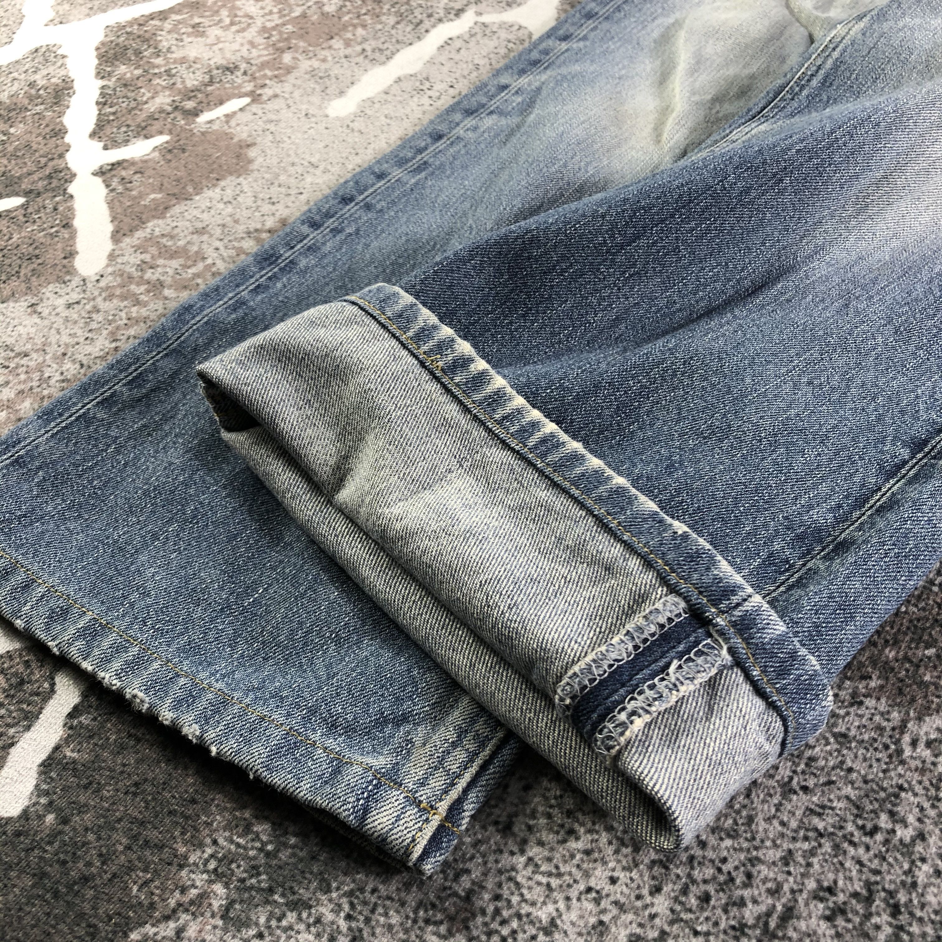 Lee Vintage Lee Flare Jeans Ripped Faded Blue KJ2531 Size US 29 - 6 Thumbnail