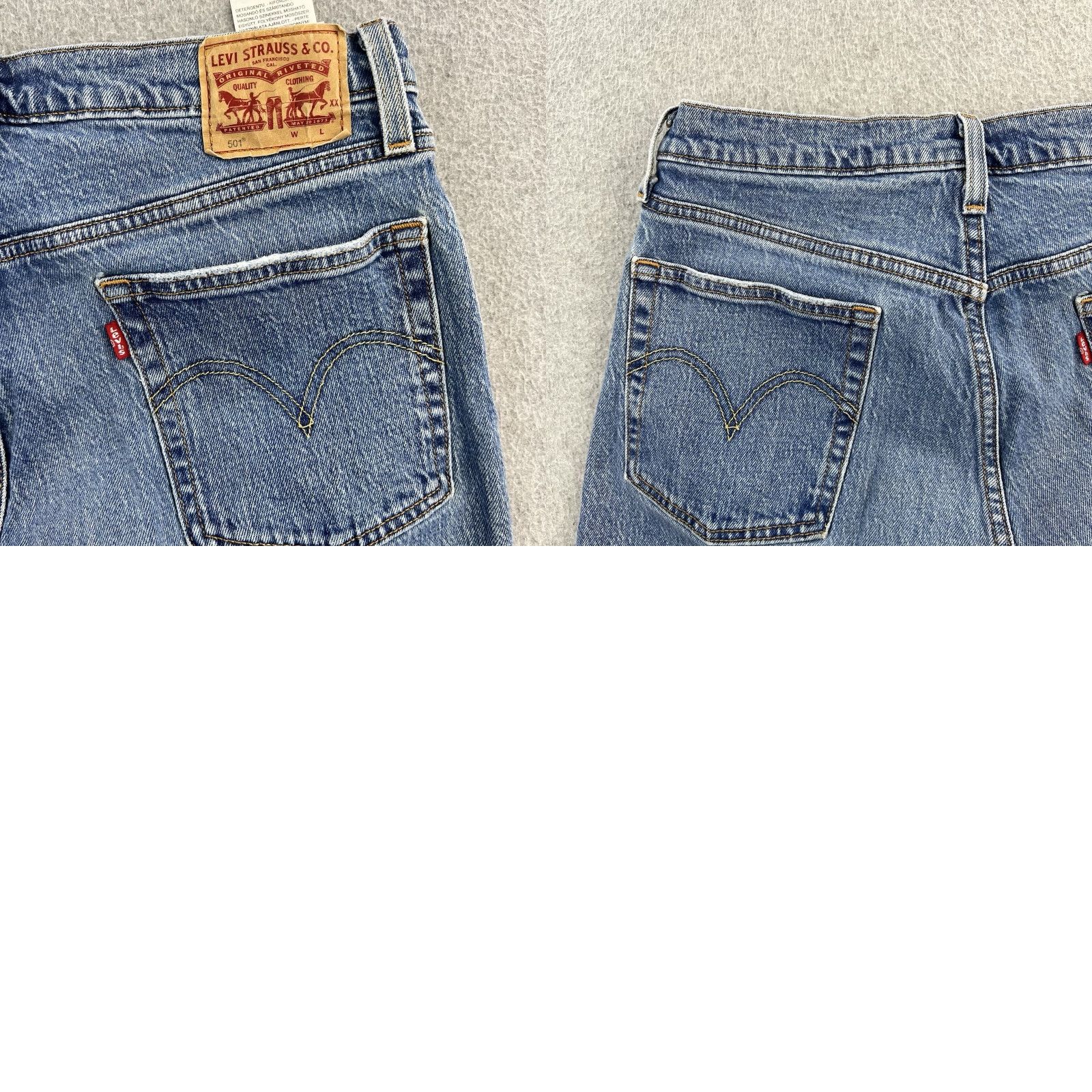Levi's VINTAGE Levis 501 Jeans Womens 31x26 Blue Medium Wash Straight Leg Denim Casual Size 24" / US 00 / IT 34 - 9 Thumbnail