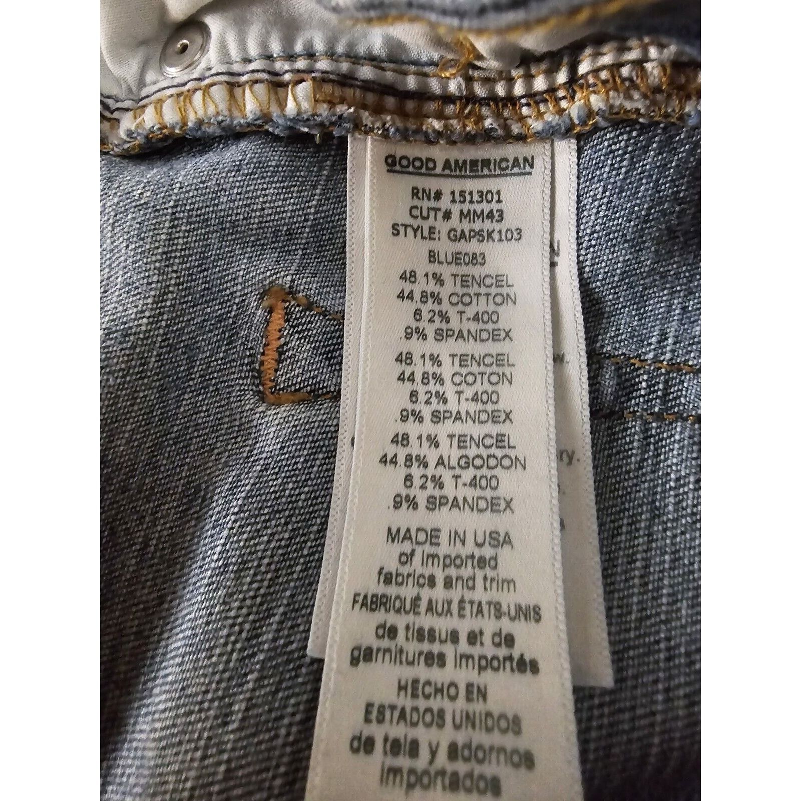 Good American GOOD AMERICAN Kardashian High Waist Pencil Distressed 10/30 Size 32" / US 10 / IT 46 - 8 Thumbnail