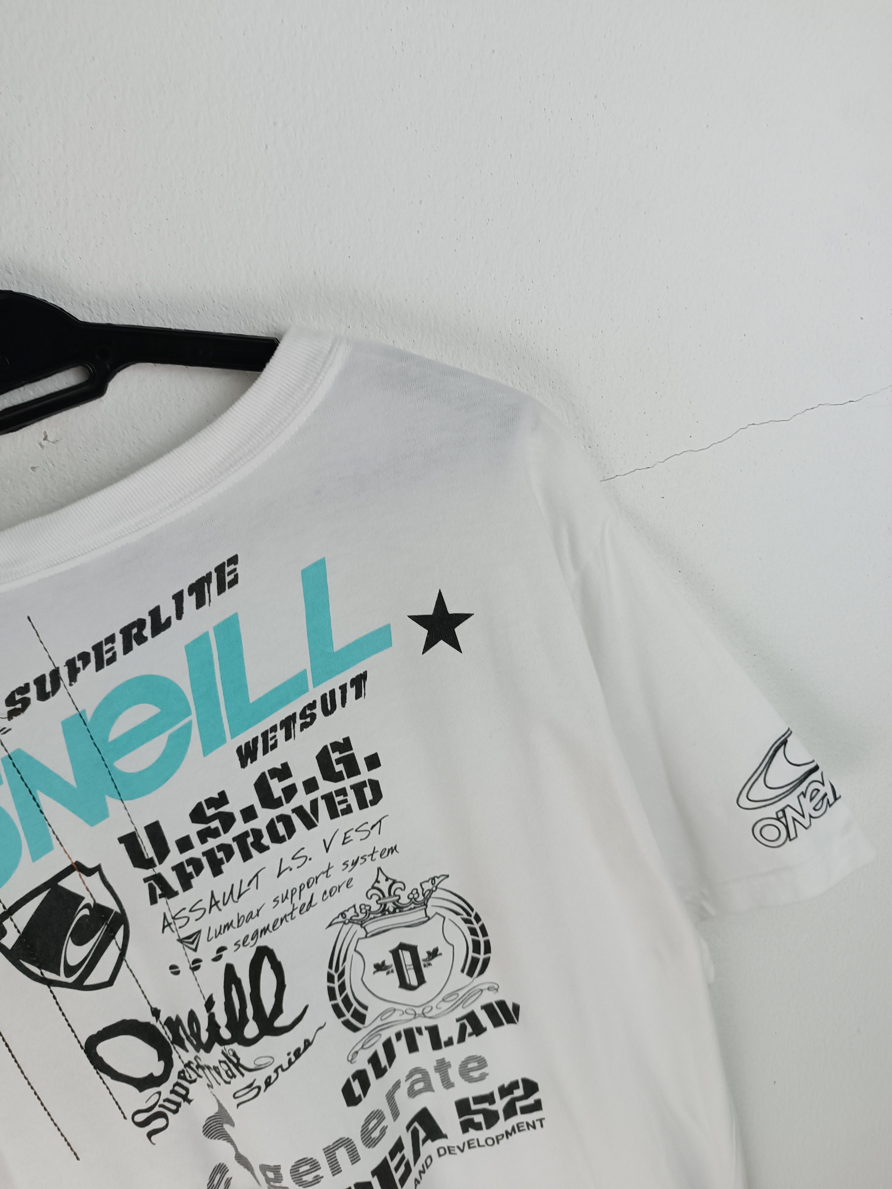 O'Neill VINTAGE O'NEILL FULL LOGO SURF LONGBOARD BEACH SUMMER TEE Size US L / EU 52-54 / 3 - 14 Thumbnail