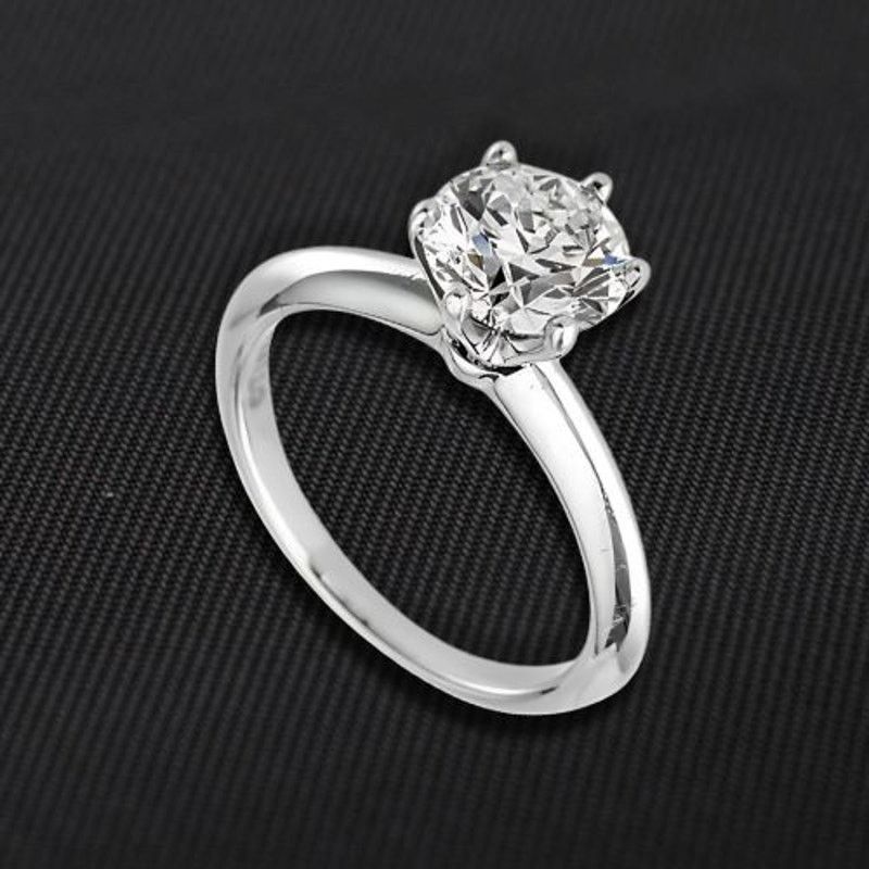 Other Round Cut Ring Knife Edge Solitaire Silver 9 NWT Size ONE SIZE - 1 Thumbnail