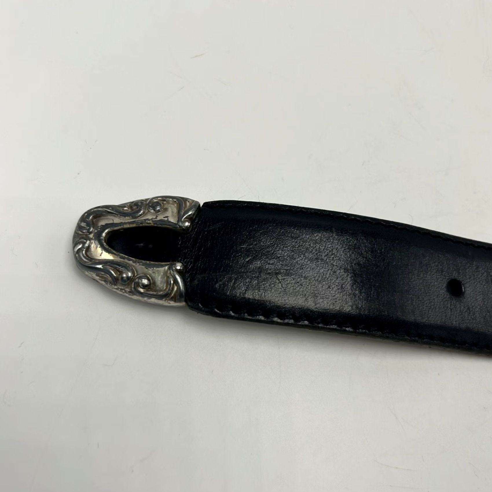 Fossil VINTAGE Fossil Belt Womens Medium Black Leather Western Concho Statement Read Size ONE SIZE - 5 Thumbnail