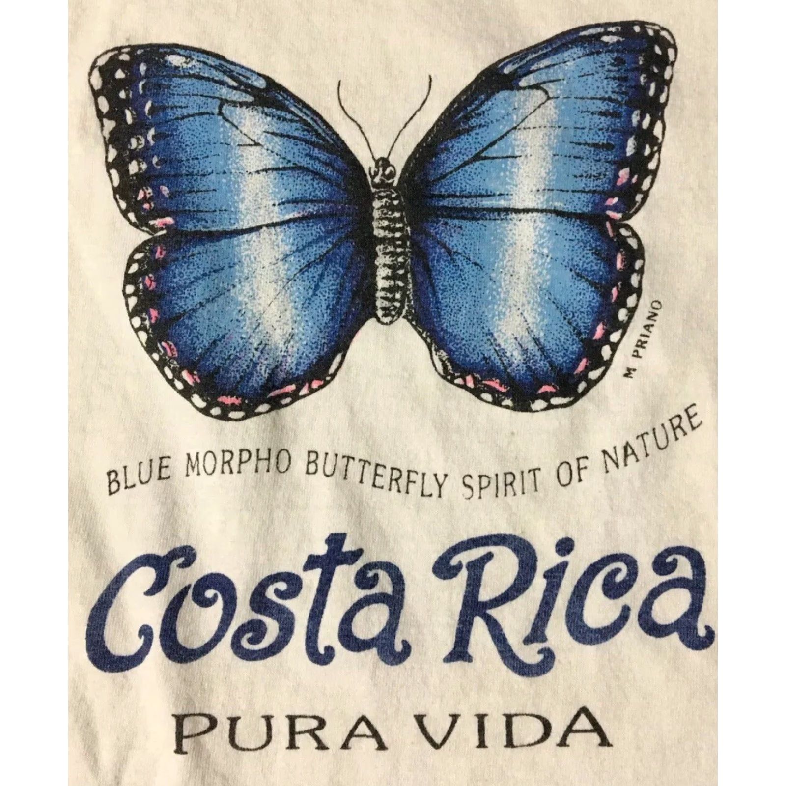Vintage VINTAGE 90s Costa Rica Butterfly Shirt S White Men T-Shirt Short Sleeve Island Surf Waves Ocean Nature USA Pura Vida Size US S / EU 44-46 / 1 - 2 Thumbnail