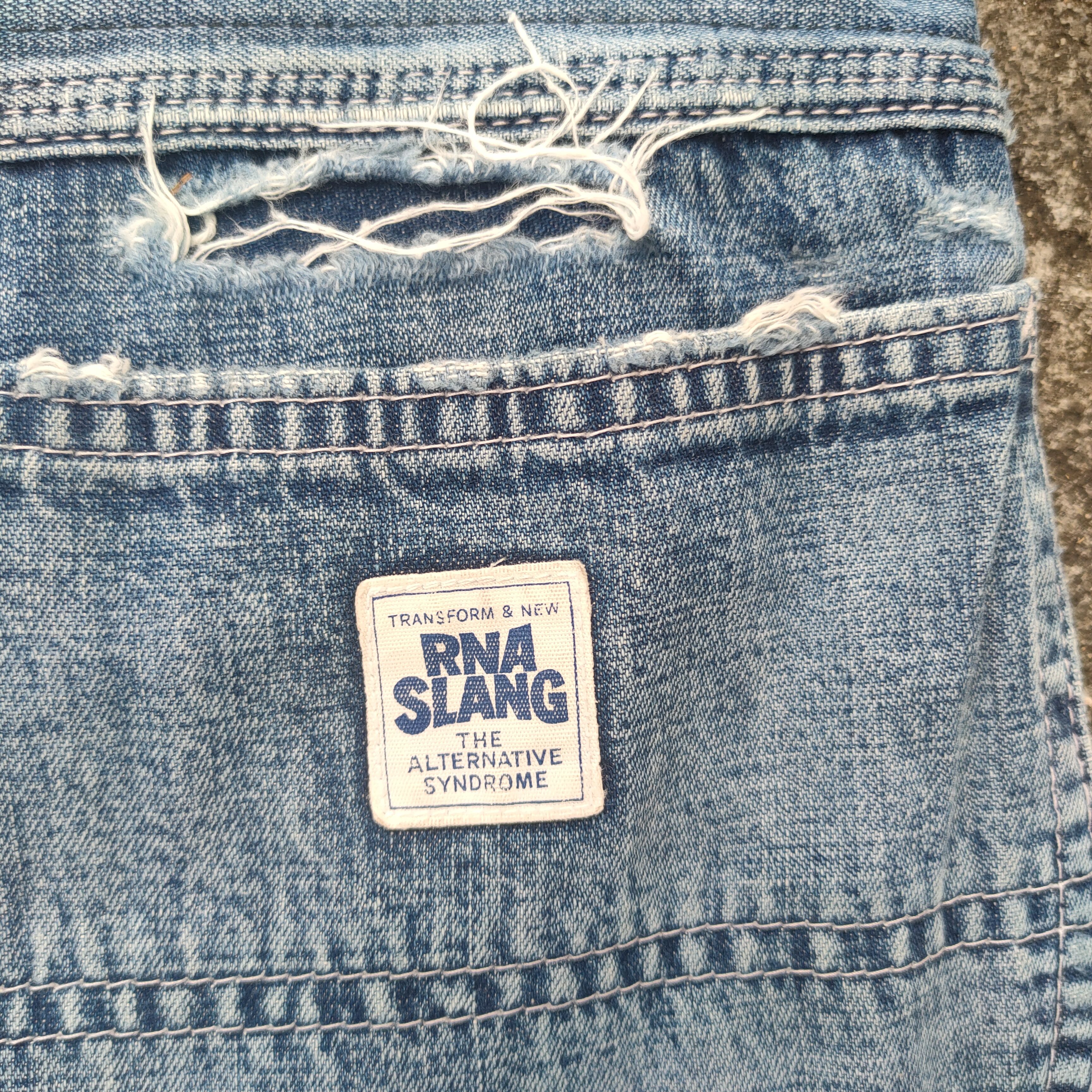 Japanese Brand VINTAGE RNA SLANG FADED DISTRESSED CARGO PANTS Size US 32 / EU 48 - 11 Thumbnail