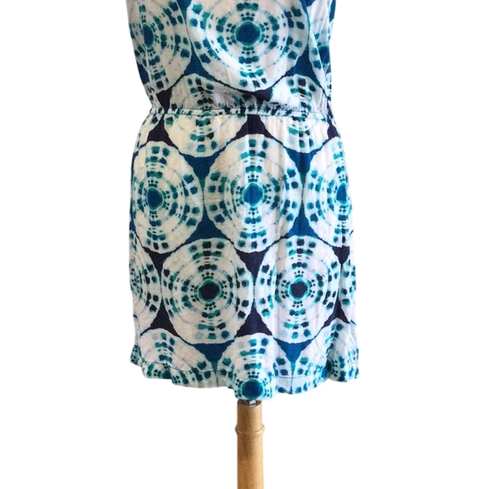 Banana Republic Banana Republic Blue/White Elastic Waist A-line Dress Size M Size M / US 6-8 / IT 42-44 - 3 Thumbnail