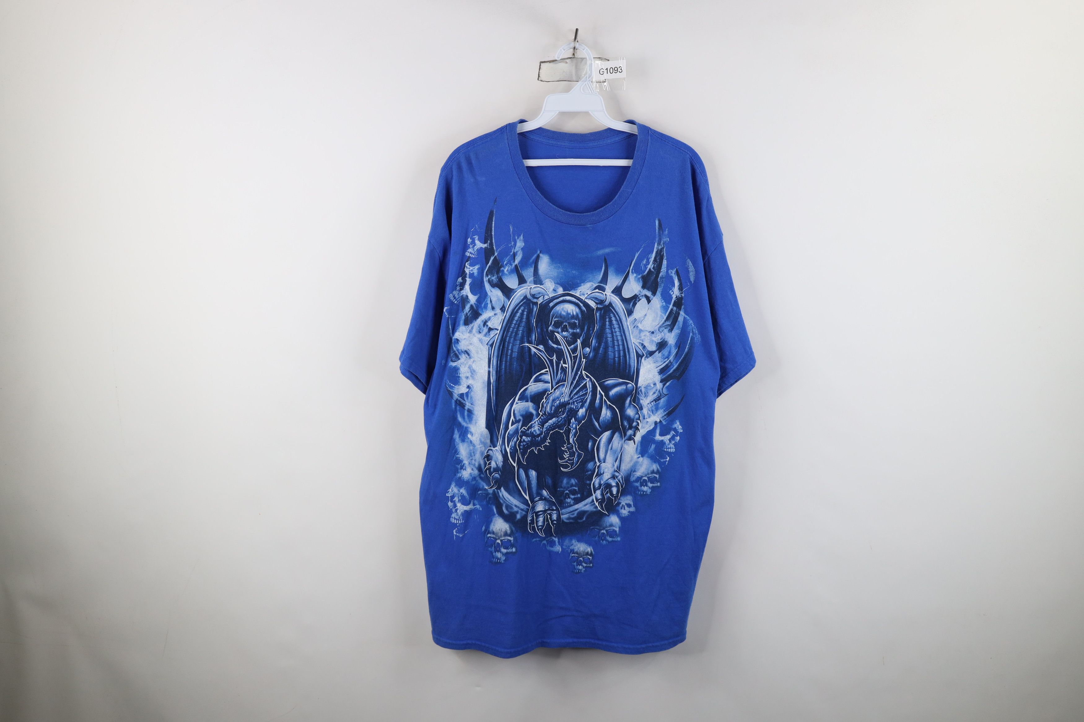 Vintage Vintage 90s Y2K Streetwear Dragon Skull Fire Fantasy T-Shirt Size US XL / EU 56 / 4 - 1 Thumbnail