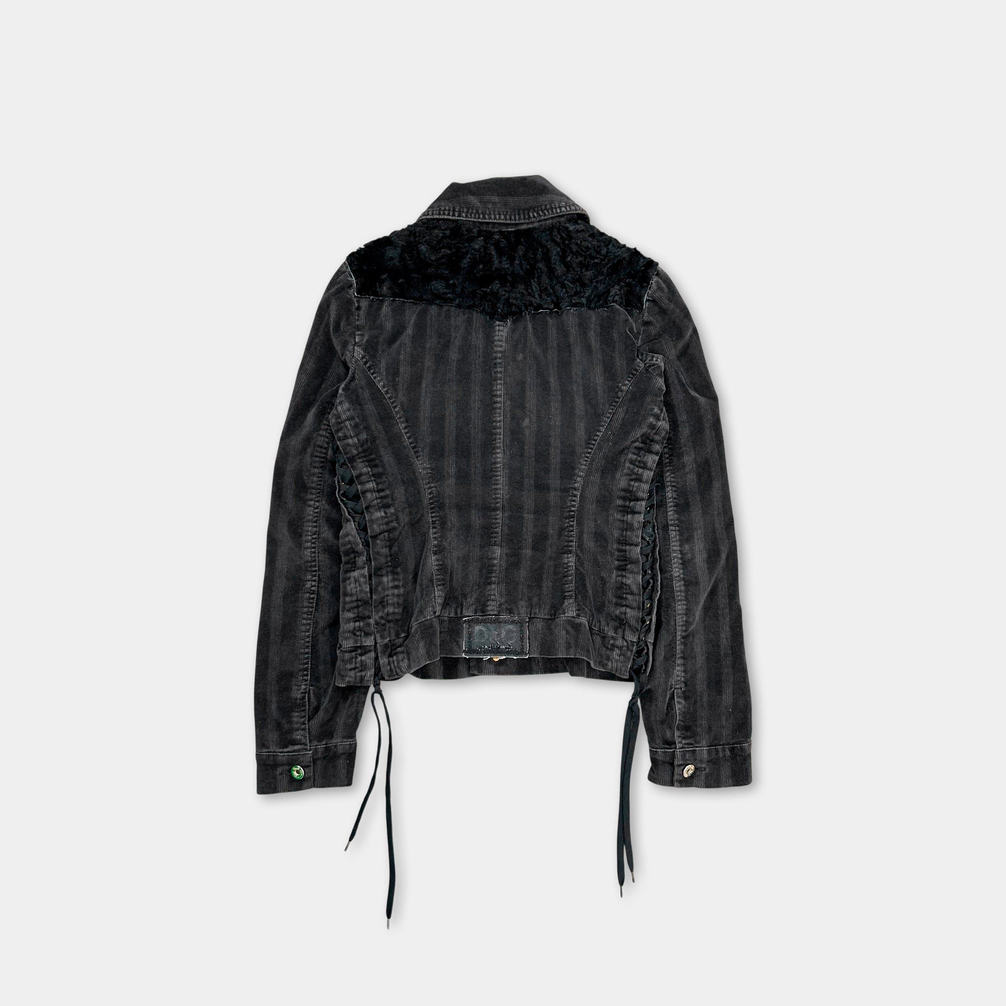 Dolce & Gabbana Dolce & Gabbana Black Corduroy Trucker Denim Jacket Size US S / EU 44-46 / 1 - 5 Thumbnail