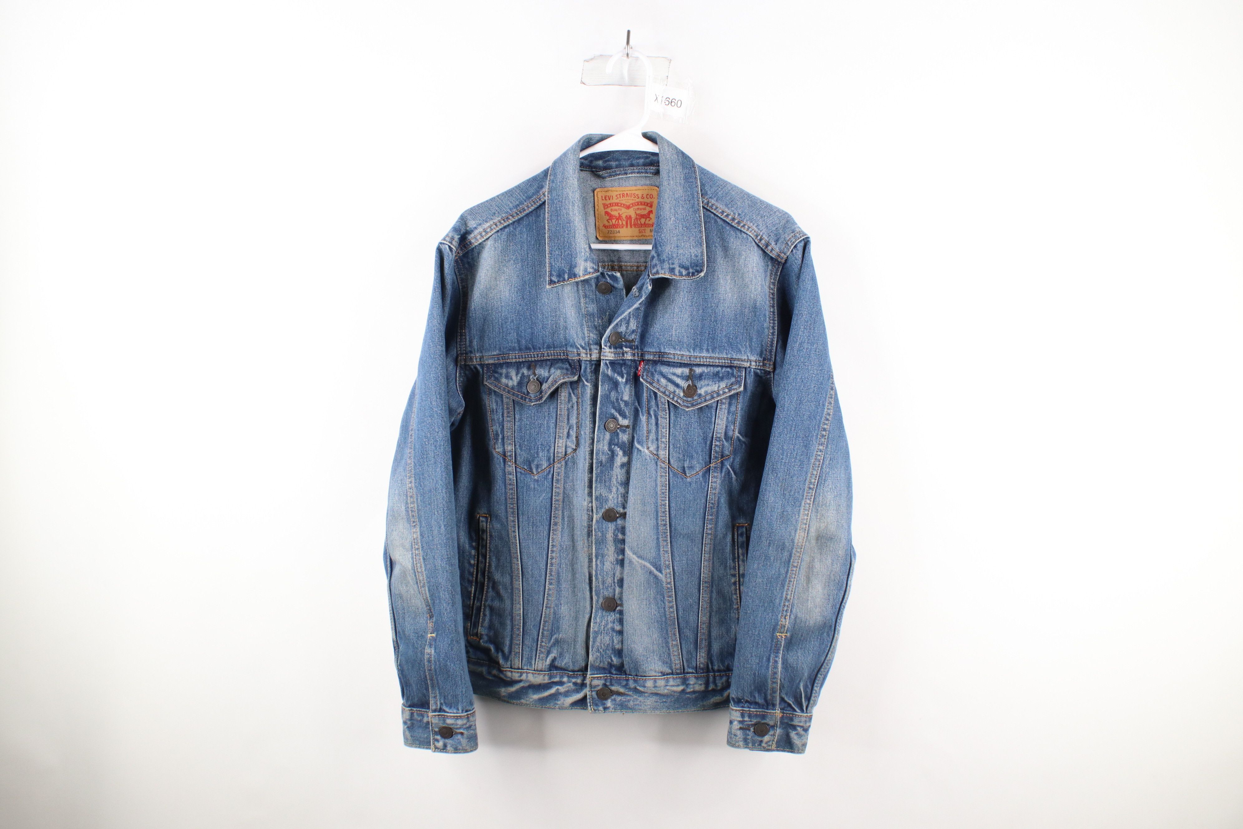 Vintage Levis Denim Jean Trucker Jacket Blue Cotton