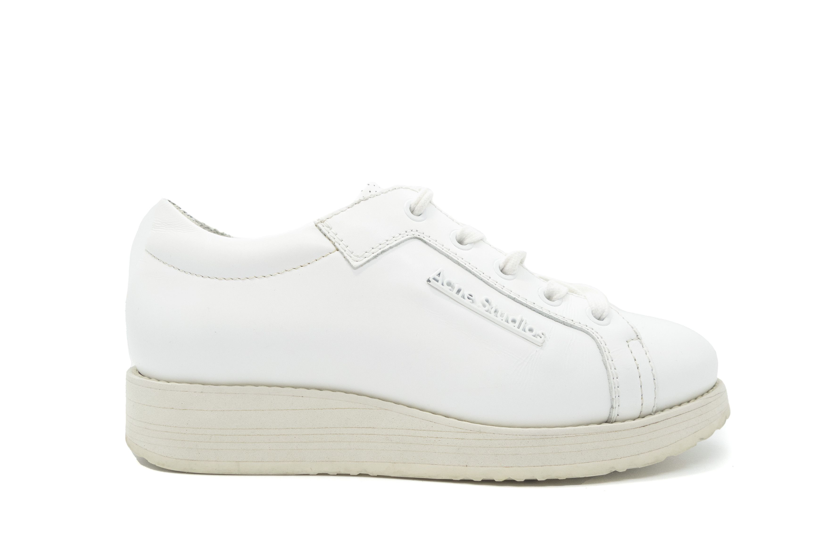 Acne Studios Logo Leather Platform Sneakers Size US 5 / IT 35 - 1 Thumbnail