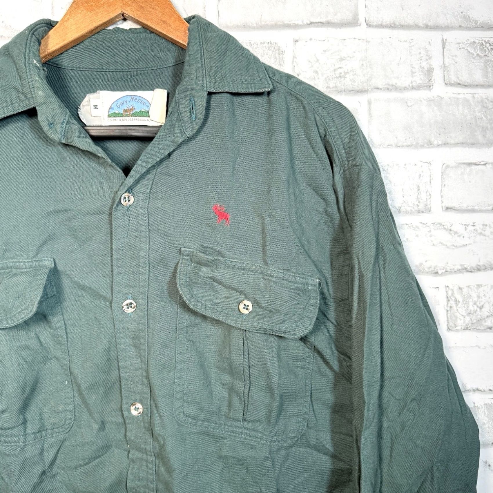 Vintage Gary Nesse Green Long Sleeve Button-Down Shirt Mens Size M USA Size US M / EU 48-50 / 2 - 2 Thumbnail