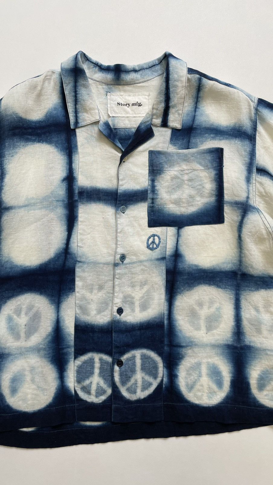 Story Mfg. Blue/White ‘Peace Tie Dye’ Print Shirt Size US M / EU 48-50 / 2 - 5 Thumbnail