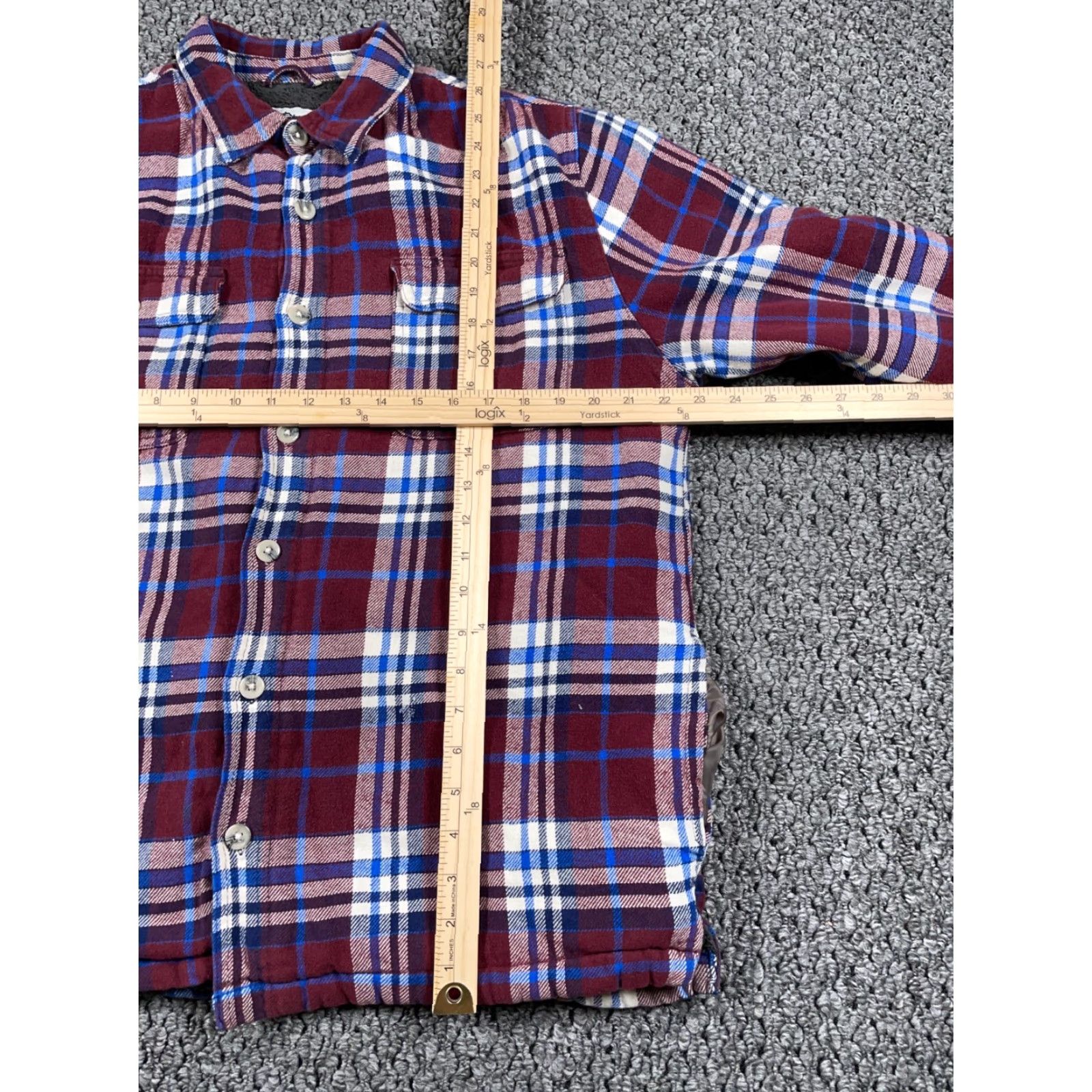 Vintage VINTAGE Sherpa Lined Flannel Shirt Jacket Adult Large Red Blue Plaid Heavyweight Shacket Mens Large Red Plaid 90s Retro Grunge Pockets Size US L / EU 52-54 / 3 - 5 Thumbnail