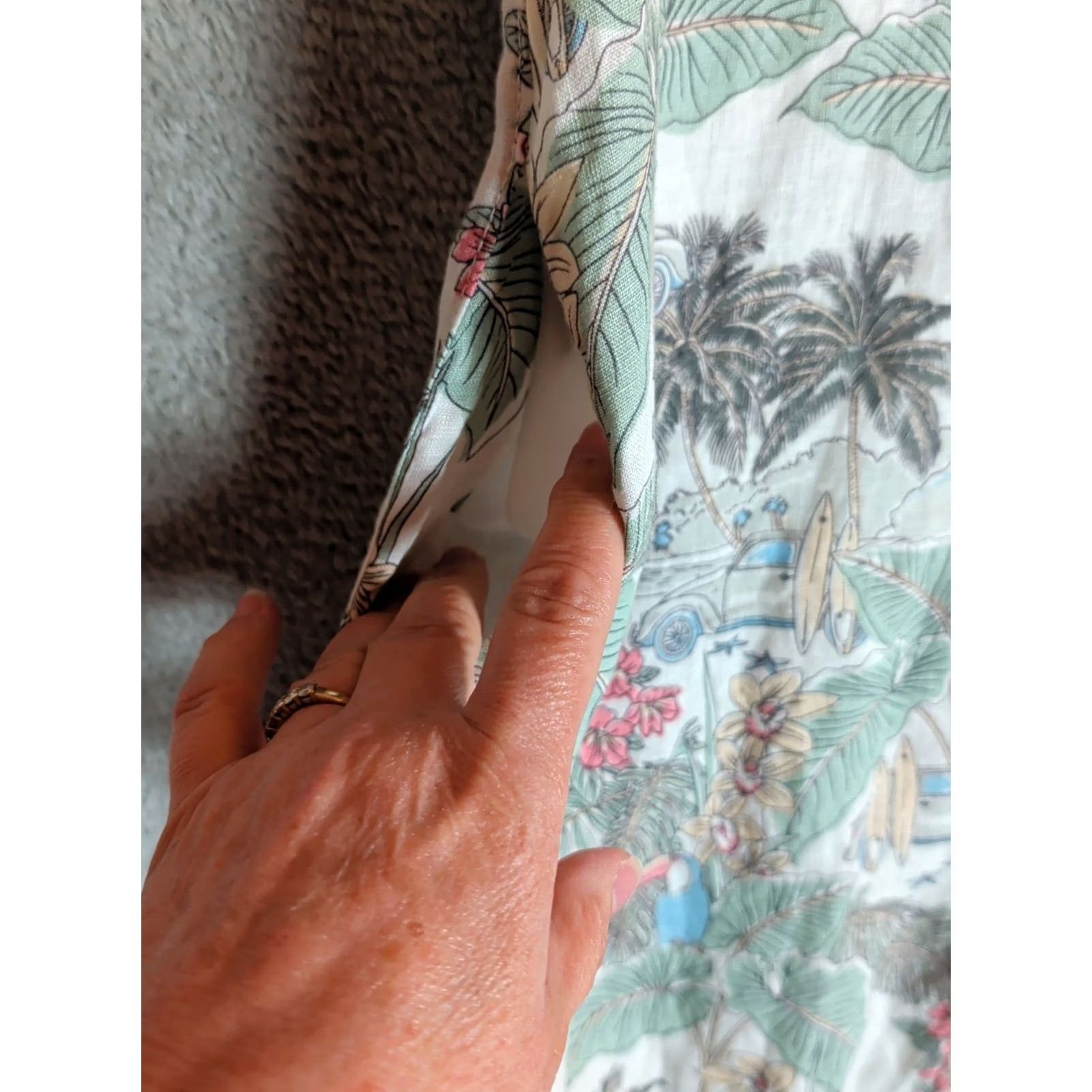 Rachel Zoe Rachel Zoe XS Linen Shirt Dress Multicolor Tropical Print Short Sleeve Button Up Collared Resort Vacation Women’s Size XS / US 0-2 / IT 36-38 - 5 Thumbnail