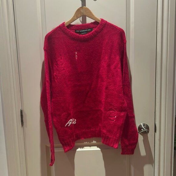 Andersson Bell ANDERSSON BELL large cherry red crew neck sweater ssense Size L / US 10 / IT 46 - 2 Thumbnail