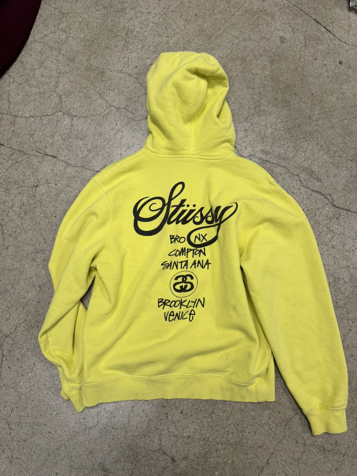 image of Dover Street Market x Stussy Dsm Los Angeles Hoodie - Lime Green, Men's (Size Medium)
