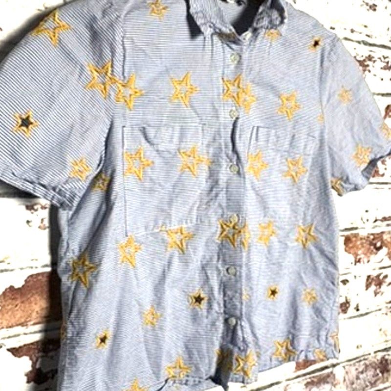 Madewell Madewell Star Embroidered Striped Cotton Button Down Blouse Size S / US 4 / IT 40 - 4 Thumbnail